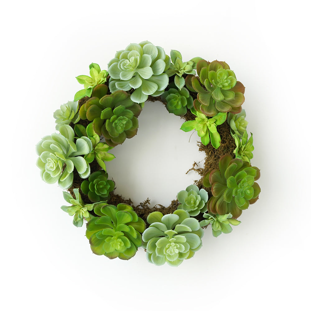 Handmade Decorative Artificial Wreath With Succulent N36020-XG106 - Plants - ebarza Furniture UAE | Shop Modern Furniture in Abu Dhabi & Dubai - مفروشات ايبازرا في الامارات | تسوق اثاث عصري وديكورات مميزة في دبي وابوظبي