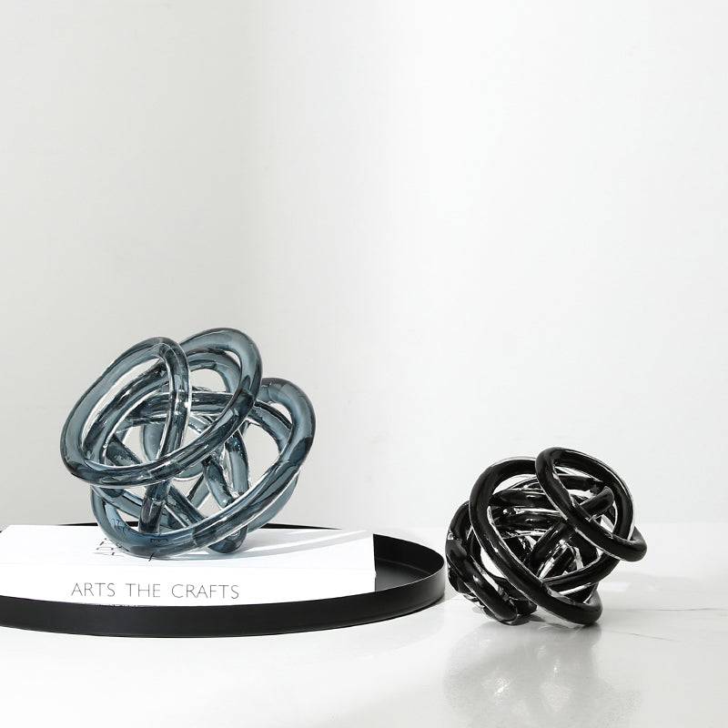 Handmade Glass Ballotin Black Line Small Ball Fb-Zs2123B - Home Decor Figurines - ebarza Furniture UAE | Shop Modern Furniture in Abu Dhabi & Dubai - مفروشات ايبازرا في الامارات | تسوق اثاث عصري وديكورات مميزة في دبي وابوظبي