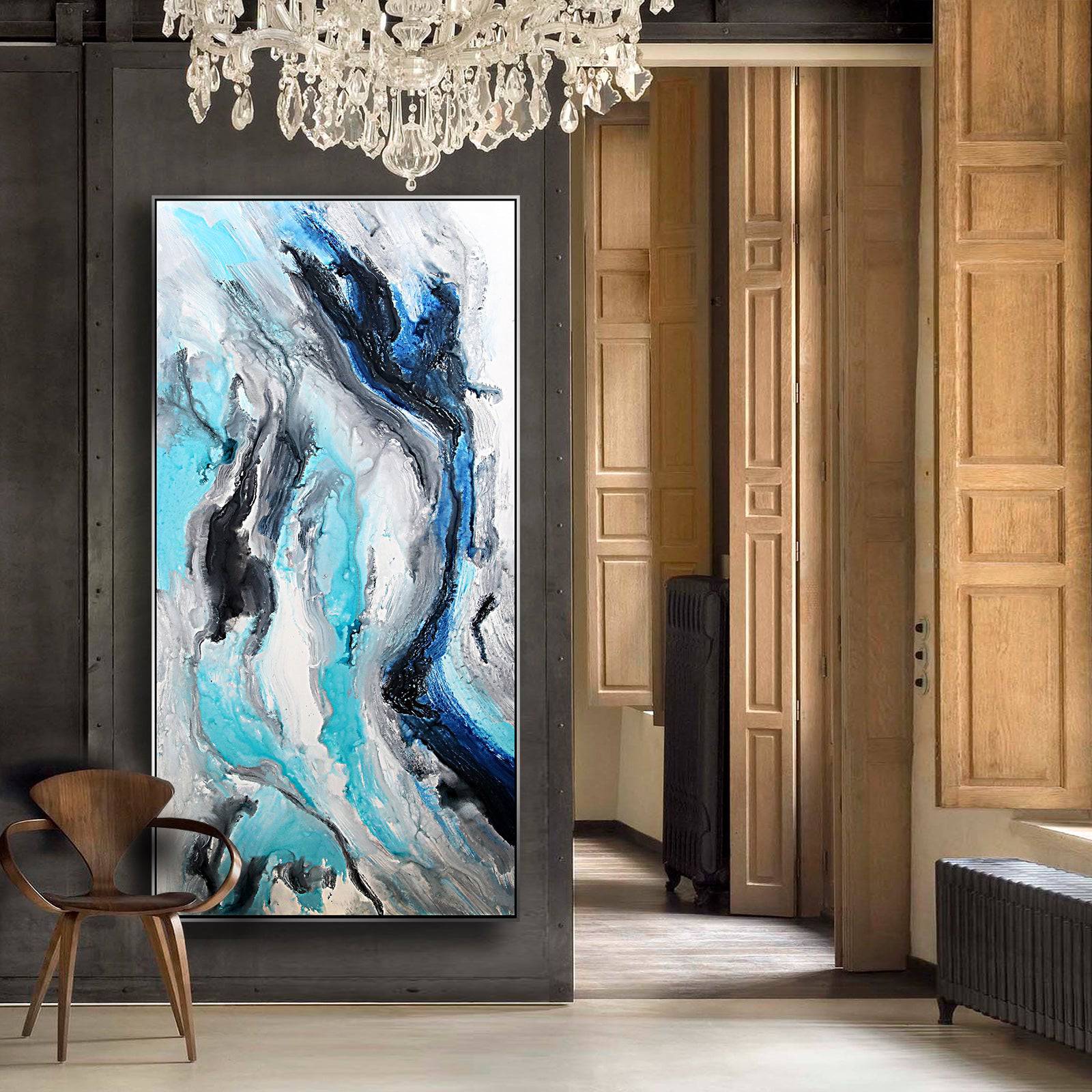 AS IS - Iced Flame Hand Painted Art Painting With Frame 160X80 Cm Soap0107 - DISPLAY ITEM - ebarza Furniture UAE | Shop Modern Furniture in Abu Dhabi & Dubai - مفروشات ايبازرا في الامارات | تسوق اثاث عصري وديكورات مميزة في دبي وابوظبي