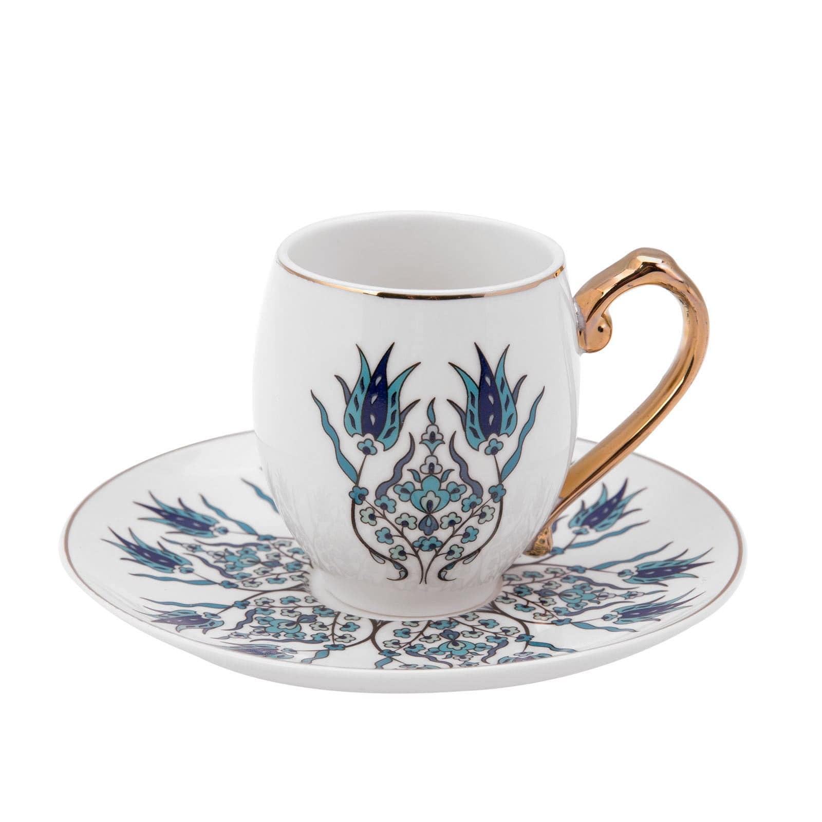 İznik Set Of 6 Coffee Cup And Plates 153.01.05.4275 - Coffee Sets - ebarza Furniture UAE | Shop Modern Furniture in Abu Dhabi & Dubai - مفروشات ايبازرا في الامارات | تسوق اثاث عصري وديكورات مميزة في دبي وابوظبي