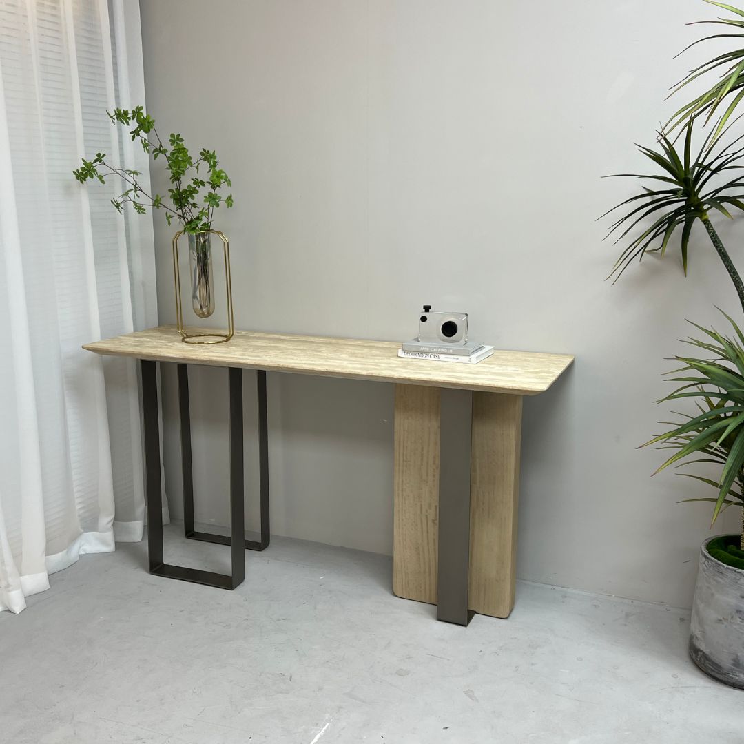 Jura Console/Sideboard Travertine Top 160cm Tg-488 / MLL-C09 - Consoles - ebarza Furniture UAE | Shop Modern Furniture in Abu Dhabi & Dubai - مفروشات ايبازرا في الامارات | تسوق اثاث عصري وديكورات مميزة في دبي وابوظبي