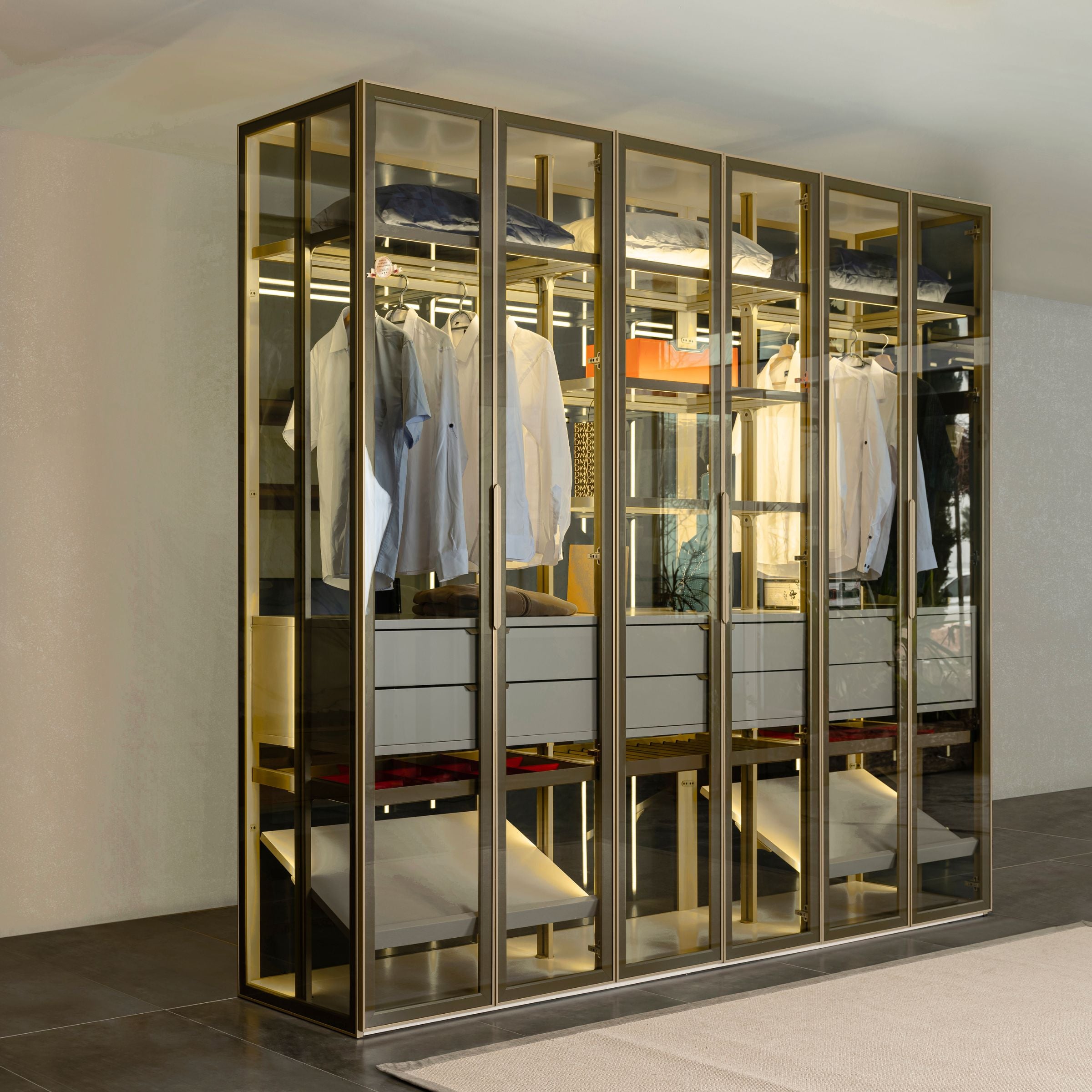 Kapadokya Glass Wardrobe AKYL-KD230 - Cabinets - ebarza Furniture UAE | Shop Modern Furniture in Abu Dhabi & Dubai - مفروشات ايبازرا في الامارات | تسوق اثاث عصري وديكورات مميزة في دبي وابوظبي