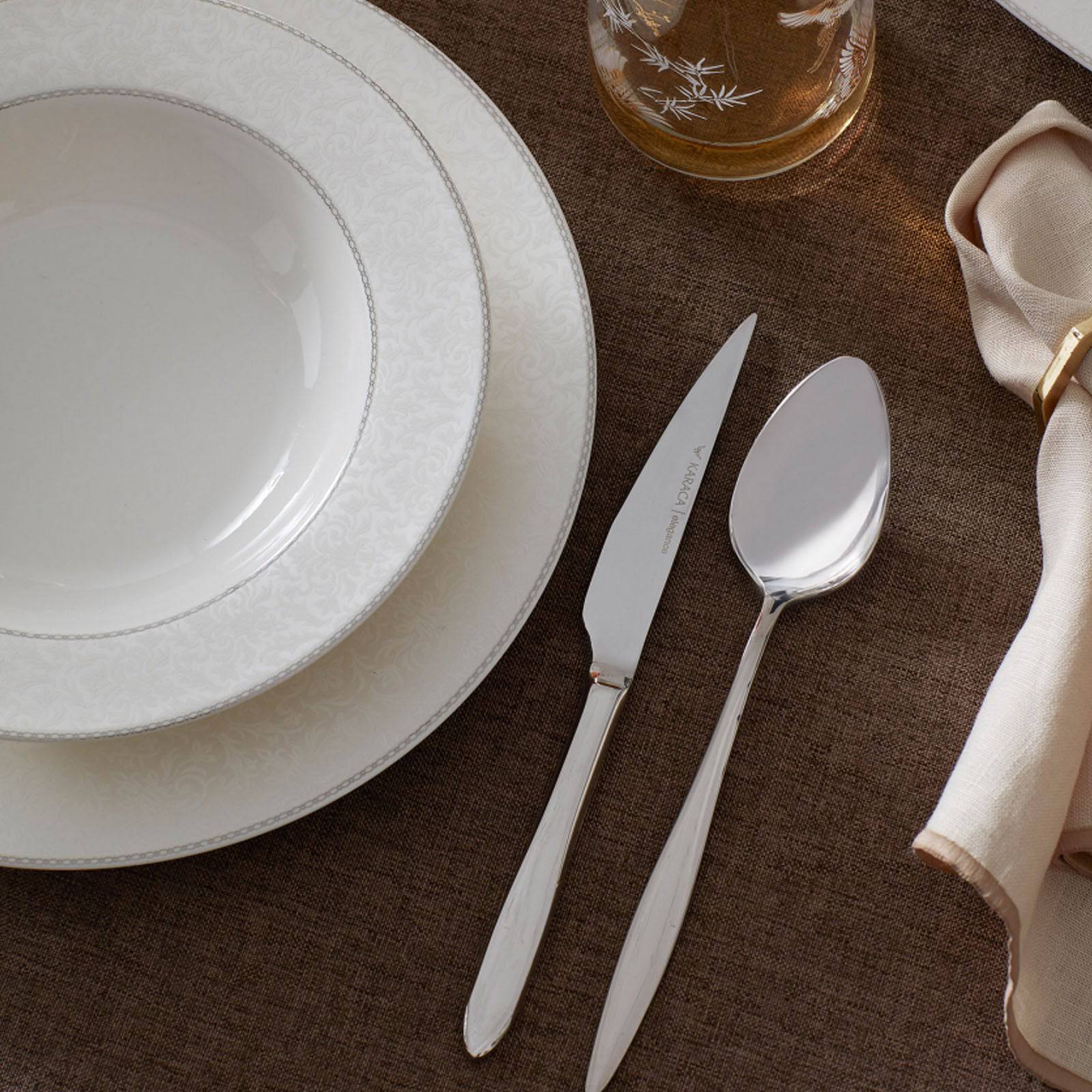 Karaca Albertina Gold 6-Person Dinner Set 153.03.07.9991 - Dinnerware Sets - ebarza Furniture UAE | Shop Modern Furniture in Abu Dhabi & Dubai - مفروشات ايبازرا في الامارات | تسوق اثاث عصري وديكورات مميزة في دبي وابوظبي