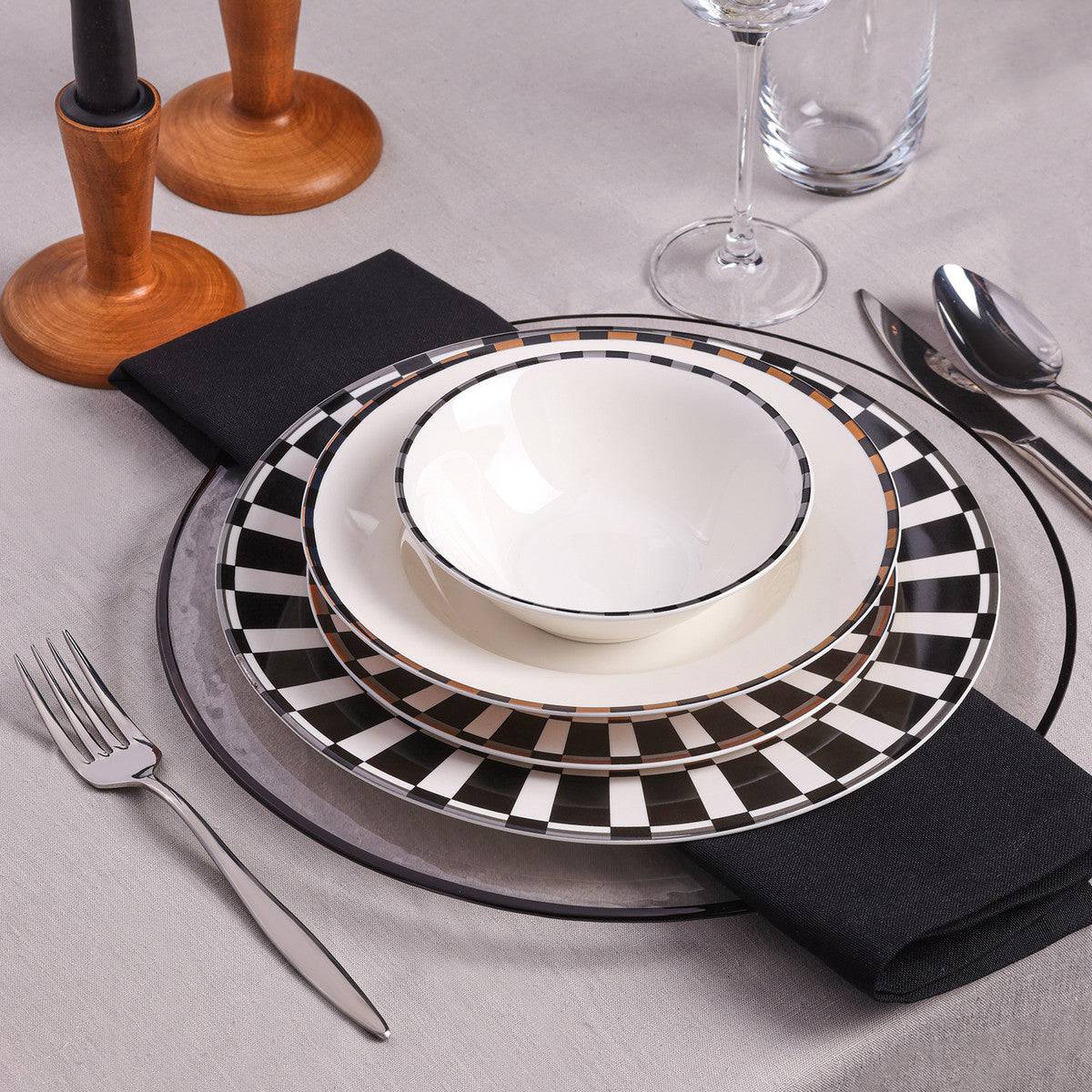 Karaca Aries Black 24 Pcs Dinnerware Set For 6 Persons 153.03.06.2400 - Dinnerware Sets - ebarza Furniture UAE | Shop Modern Furniture in Abu Dhabi & Dubai - مفروشات ايبازرا في الامارات | تسوق اثاث عصري وديكورات مميزة في دبي وابوظبي