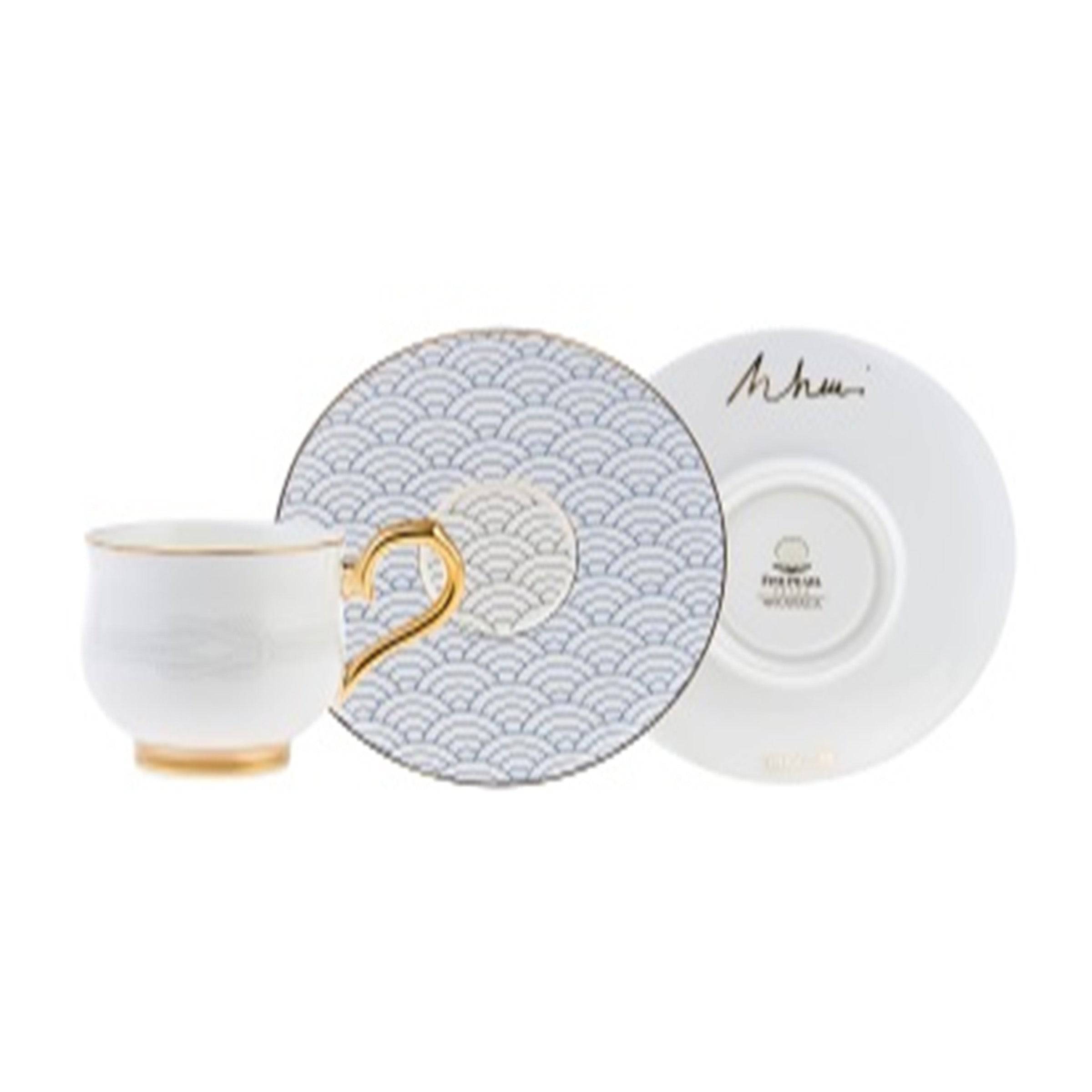 Karaca Fine Pearl Coffee Cups For 2 Persons 153.03.06.4450 - Coffee Sets - ebarza Furniture UAE | Shop Modern Furniture in Abu Dhabi & Dubai - مفروشات ايبازرا في الامارات | تسوق اثاث عصري وديكورات مميزة في دبي وابوظبي