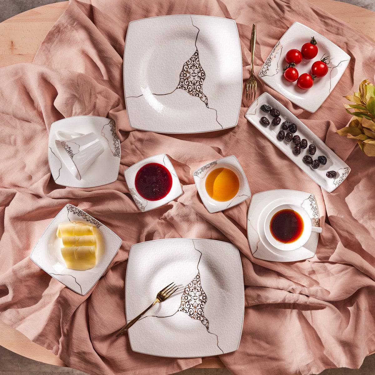 Karaca Fine Pearl Era 26 Pieces Breakfast Set For 6 Persons 153.03.08.1115 - Dinnerware Sets - ebarza Furniture UAE | Shop Modern Furniture in Abu Dhabi & Dubai - مفروشات ايبازرا في الامارات | تسوق اثاث عصري وديكورات مميزة في دبي وابوظبي