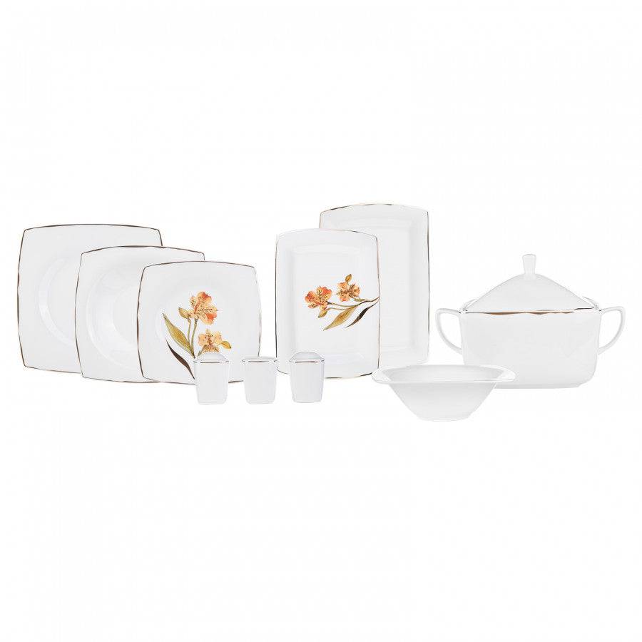 Karaca Fine Pearl Revive 62 Pieces Square Pearl Dinnerware Set For 12 Persons 153.03.08.0301 - Dinnerware Sets - ebarza Furniture UAE | Shop Modern Furniture in Abu Dhabi & Dubai - مفروشات ايبازرا في الامارات | تسوق اثاث عصري وديكورات مميزة في دبي وابوظبي