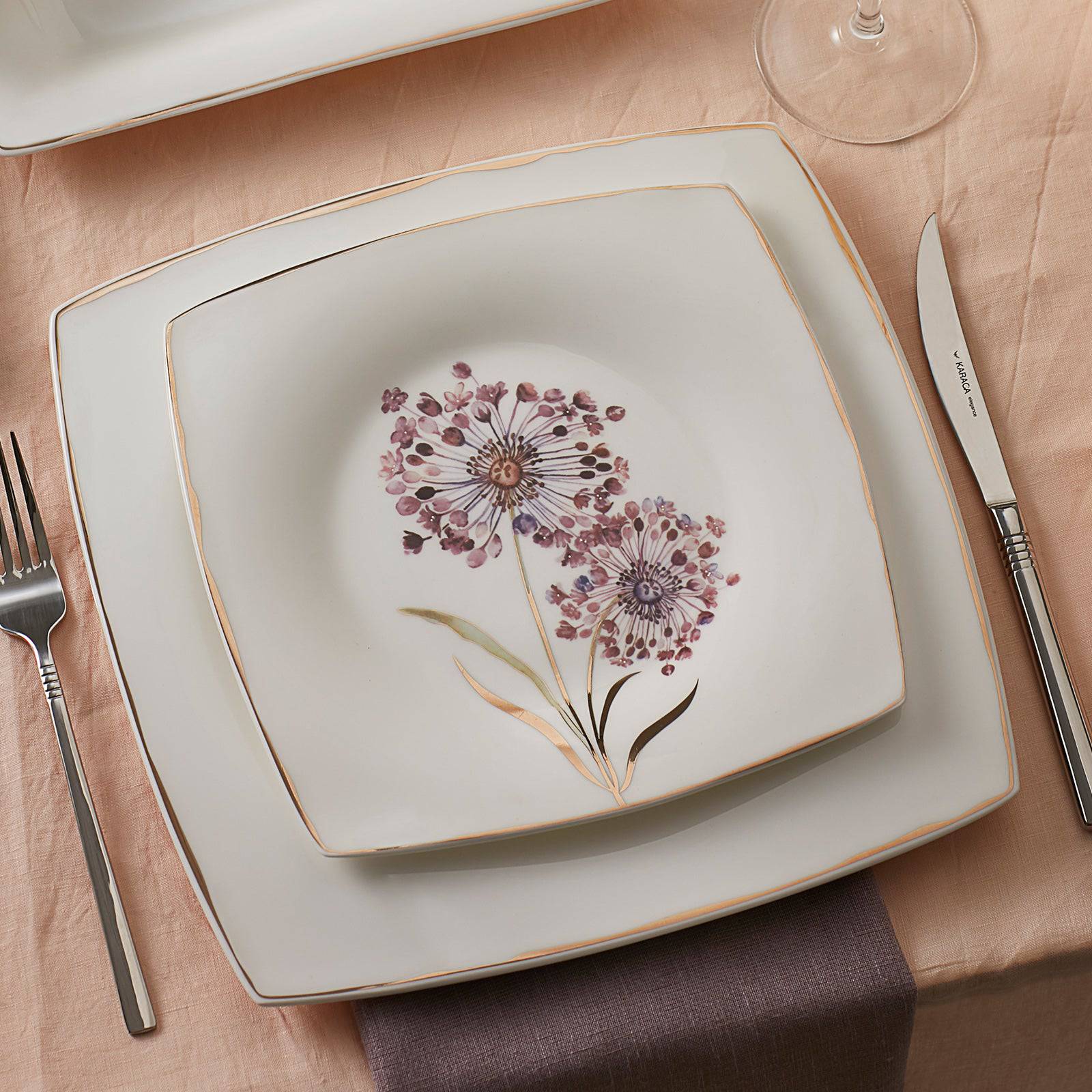 Karaca Fine Pearl Revive 62 Pieces Square Pearl Dinnerware Set For 12 Persons 153.03.08.0301 - Dinnerware Sets - ebarza Furniture UAE | Shop Modern Furniture in Abu Dhabi & Dubai - مفروشات ايبازرا في الامارات | تسوق اثاث عصري وديكورات مميزة في دبي وابوظبي