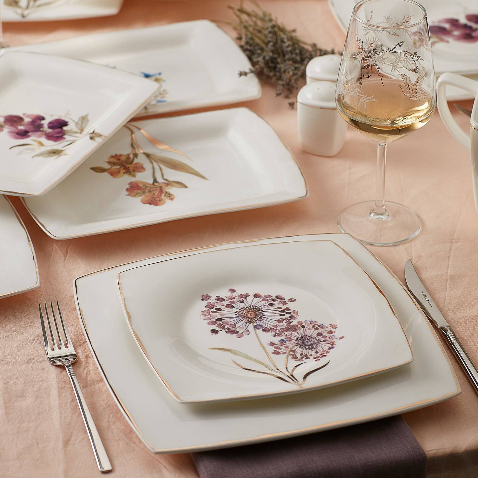 Karaca Fine Pearl Revive 62 Pieces Square Pearl Dinnerware Set For 12 Persons 153.03.08.0301 - Dinnerware Sets - ebarza Furniture UAE | Shop Modern Furniture in Abu Dhabi & Dubai - مفروشات ايبازرا في الامارات | تسوق اثاث عصري وديكورات مميزة في دبي وابوظبي