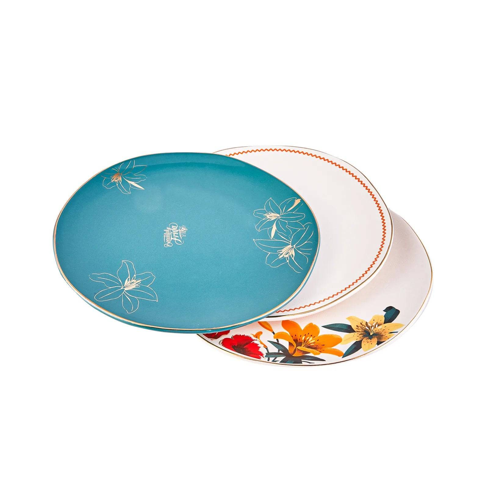 Karaca Frida Kahlo Serving Plate - White 153.03.07.9644 - Plates - ebarza Furniture UAE | Shop Modern Furniture in Abu Dhabi & Dubai - مفروشات ايبازرا في الامارات | تسوق اثاث عصري وديكورات مميزة في دبي وابوظبي