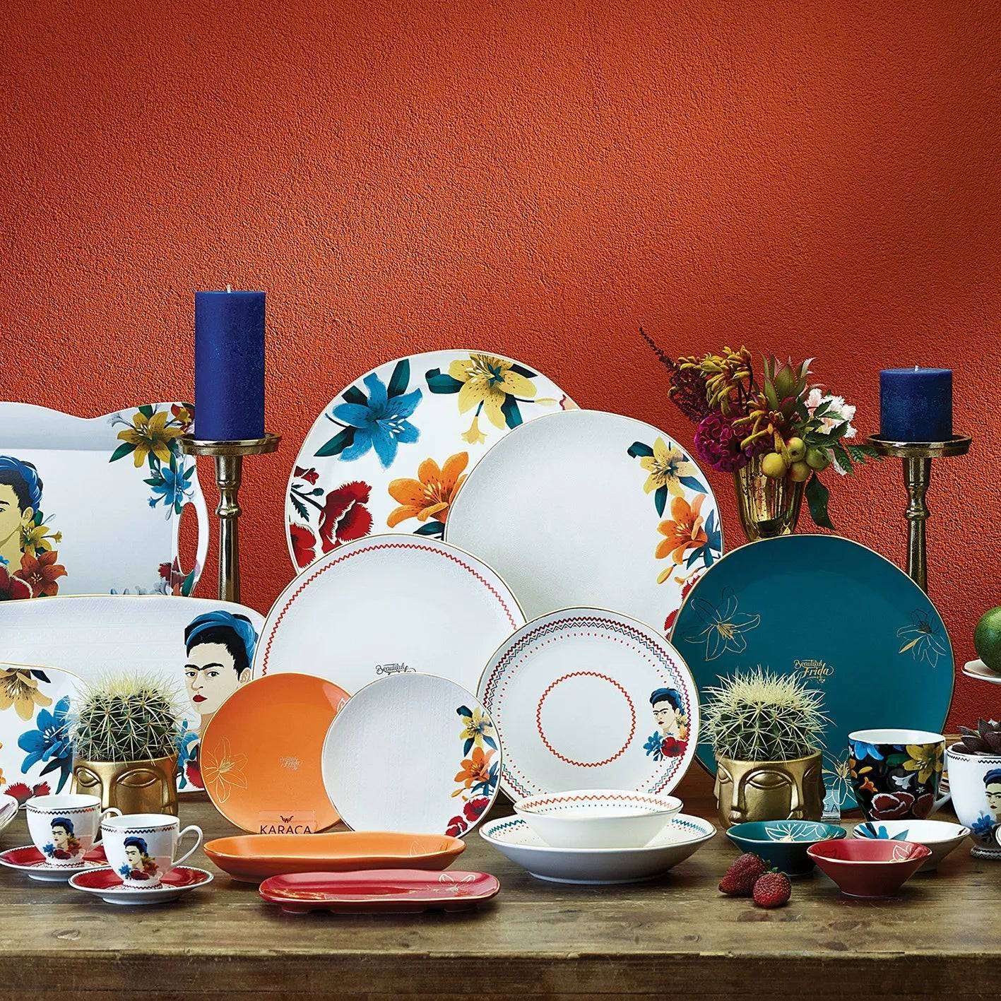 Karaca Frida Kahlo Serving Plate - White 153.03.07.9644 - Plates - ebarza Furniture UAE | Shop Modern Furniture in Abu Dhabi & Dubai - مفروشات ايبازرا في الامارات | تسوق اثاث عصري وديكورات مميزة في دبي وابوظبي