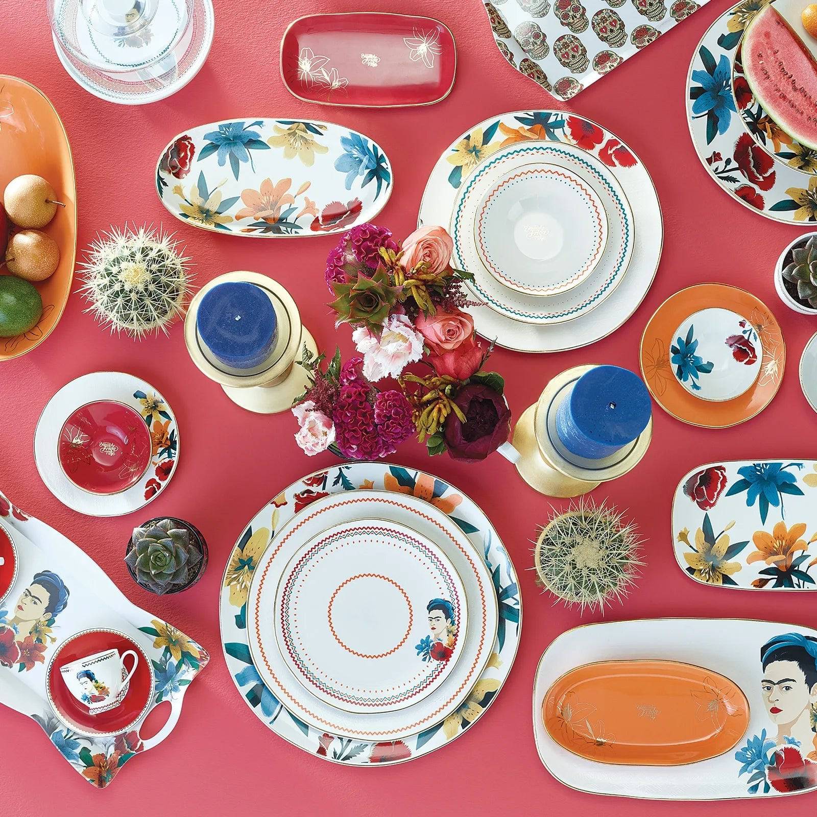 Karaca Frida Kahlo Serving Plate - White 153.03.07.9644 - Plates - ebarza Furniture UAE | Shop Modern Furniture in Abu Dhabi & Dubai - مفروشات ايبازرا في الامارات | تسوق اثاث عصري وديكورات مميزة في دبي وابوظبي