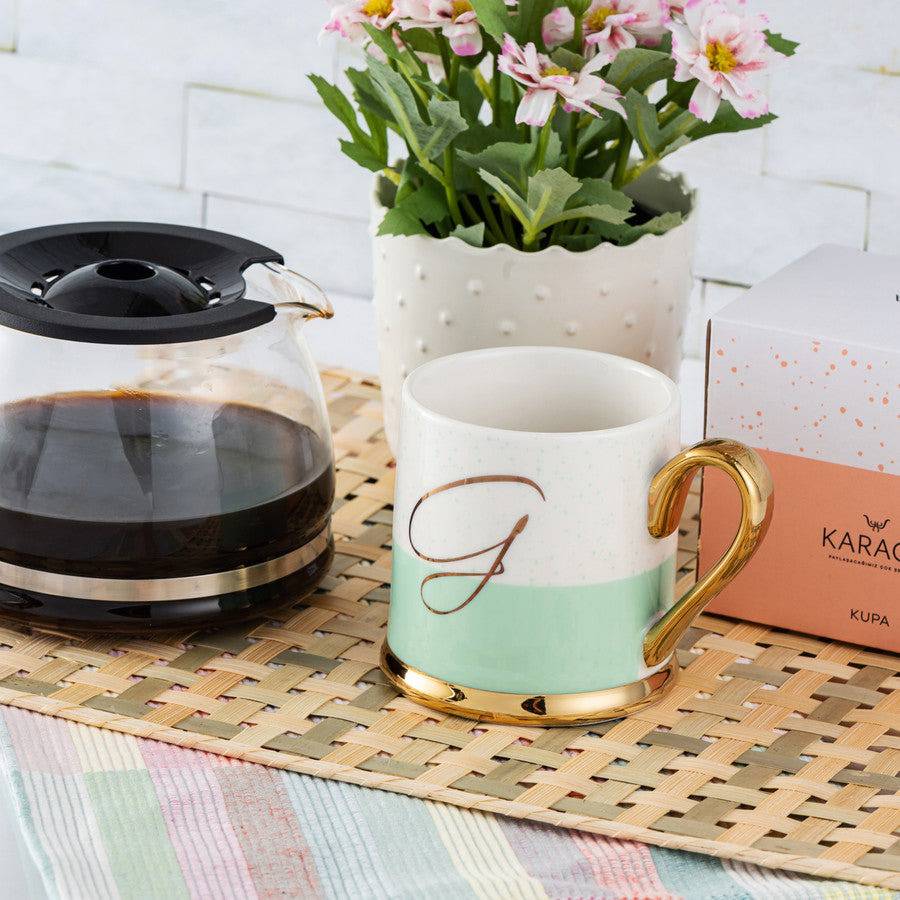 Karaca G Letter Mug 153.03.06.1614 - Mugs - ebarza Furniture UAE | Shop Modern Furniture in Abu Dhabi & Dubai - مفروشات ايبازرا في الامارات | تسوق اثاث عصري وديكورات مميزة في دبي وابوظبي