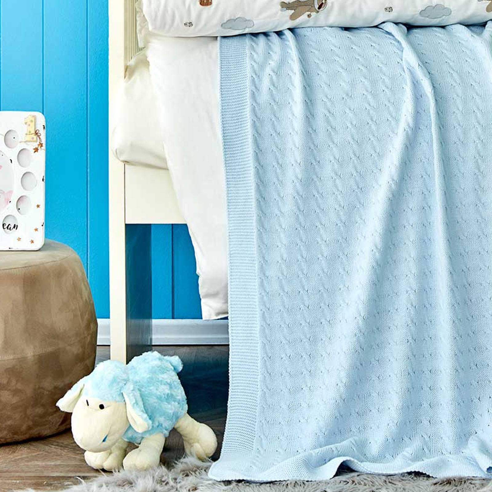 Karaca Home Aero Bear Blue Embroidered Private Baby Set 200.16.01.0268 - Bedding - ebarza Furniture UAE | Shop Modern Furniture in Abu Dhabi & Dubai - مفروشات ايبازرا في الامارات | تسوق اثاث عصري وديكورات مميزة في دبي وابوظبي