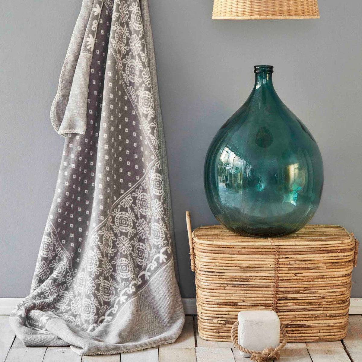 Karaca Home Mylos Gray Double Cotton Blanket 200.17.01.0351 - Blankets - ebarza Furniture UAE | Shop Modern Furniture in Abu Dhabi & Dubai - مفروشات ايبازرا في الامارات | تسوق اثاث عصري وديكورات مميزة في دبي وابوظبي