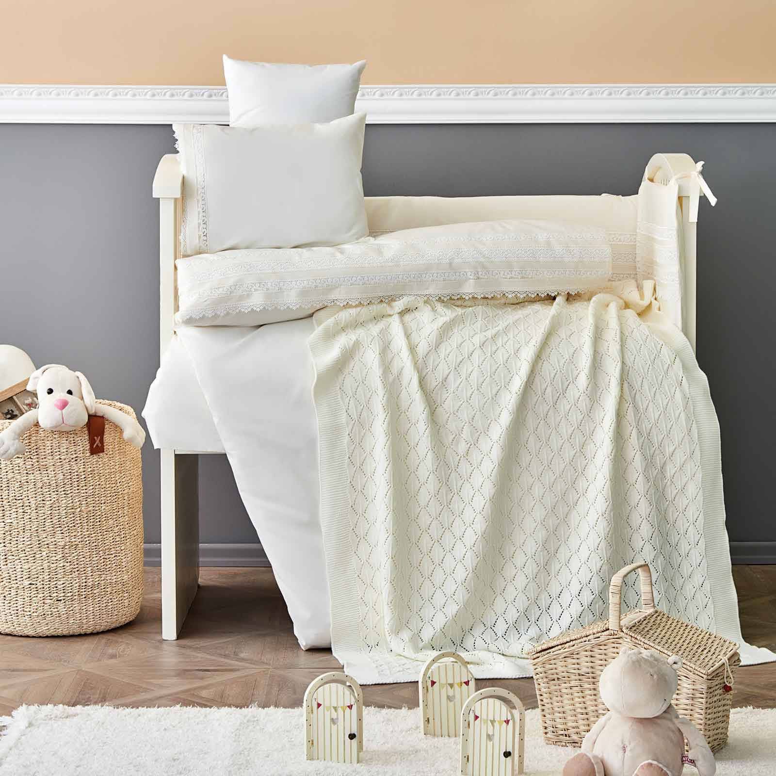 Karaca Home Snowy Owl Ecru Lacy Private Baby Set 200.16.01.0270 - Bedding - ebarza Furniture UAE | Shop Modern Furniture in Abu Dhabi & Dubai - مفروشات ايبازرا في الامارات | تسوق اثاث عصري وديكورات مميزة في دبي وابوظبي