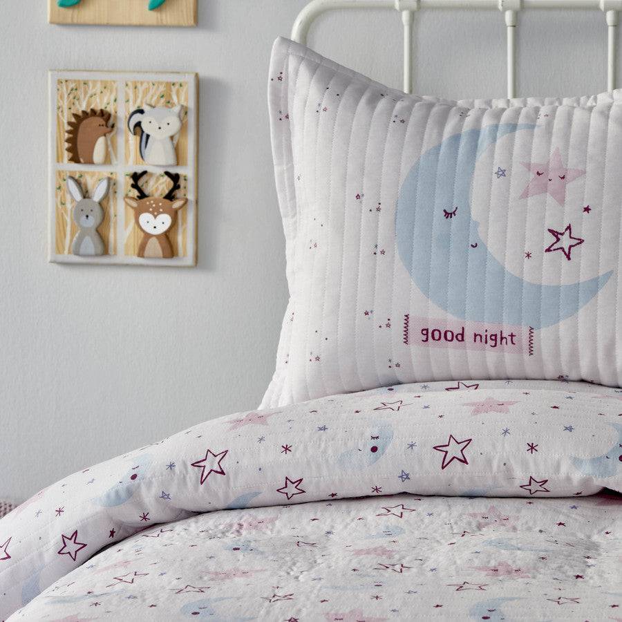 Karaca Home Star Powder Quilted Young Single Bedspread Set 200.18.01.0168 - Bedding - ebarza Furniture UAE | Shop Modern Furniture in Abu Dhabi & Dubai - مفروشات ايبازرا في الامارات | تسوق اثاث عصري وديكورات مميزة في دبي وابوظبي