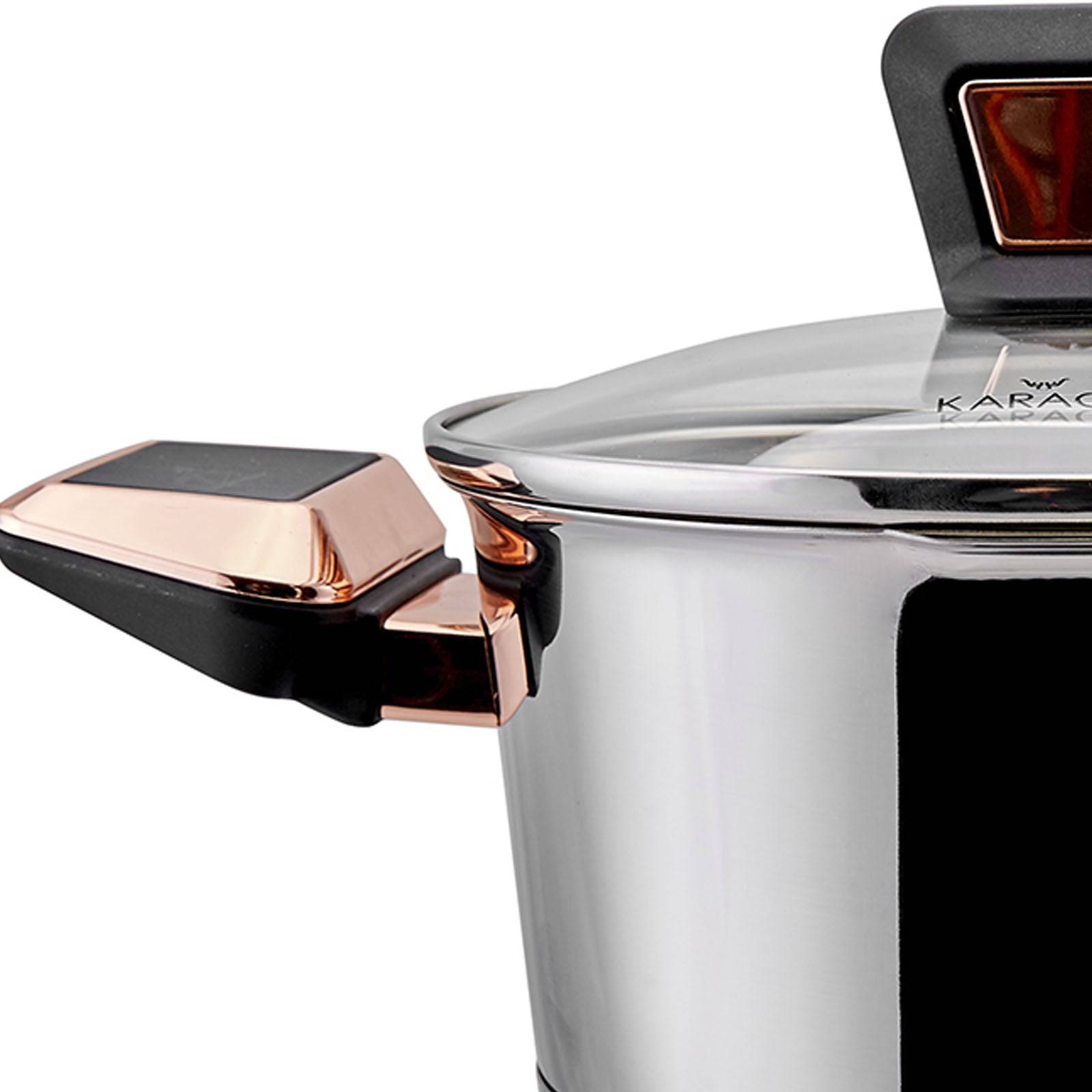 Karaca Kobe Powersteel 316 Steel 8 Piece Cookware Set 153.03.07.8260 - Cookware Sets - ebarza Furniture UAE | Shop Modern Furniture in Abu Dhabi & Dubai - مفروشات ايبازرا في الامارات | تسوق اثاث عصري وديكورات مميزة في دبي وابوظبي