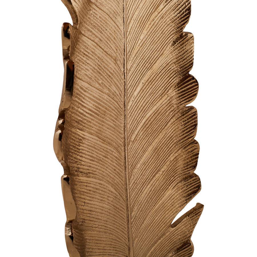 Karaca Leaf Gold Decorative Plate 40X13Cm 153.21.01.0111 - Plates - ebarza Furniture UAE | Shop Modern Furniture in Abu Dhabi & Dubai - مفروشات ايبازرا في الامارات | تسوق اثاث عصري وديكورات مميزة في دبي وابوظبي