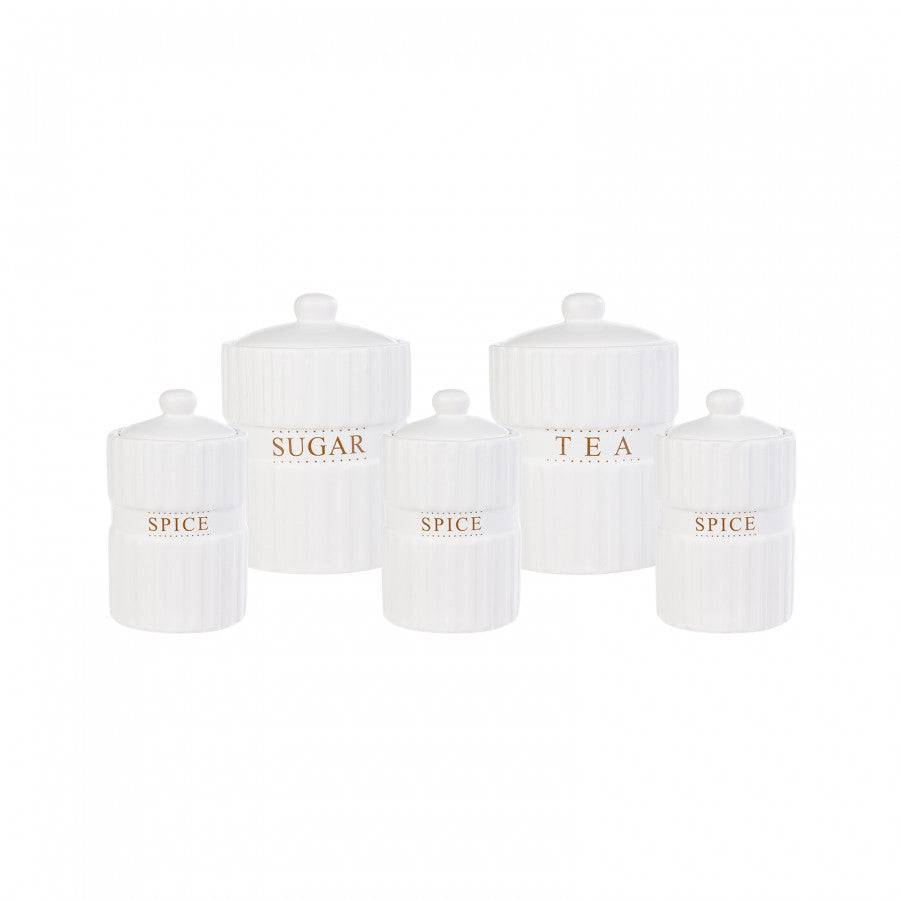 Karaca Line White 5 Piece Spice Set 153.03.06.1537 - Spice Sets - ebarza Furniture UAE | Shop Modern Furniture in Abu Dhabi & Dubai - مفروشات ايبازرا في الامارات | تسوق اثاث عصري وديكورات مميزة في دبي وابوظبي