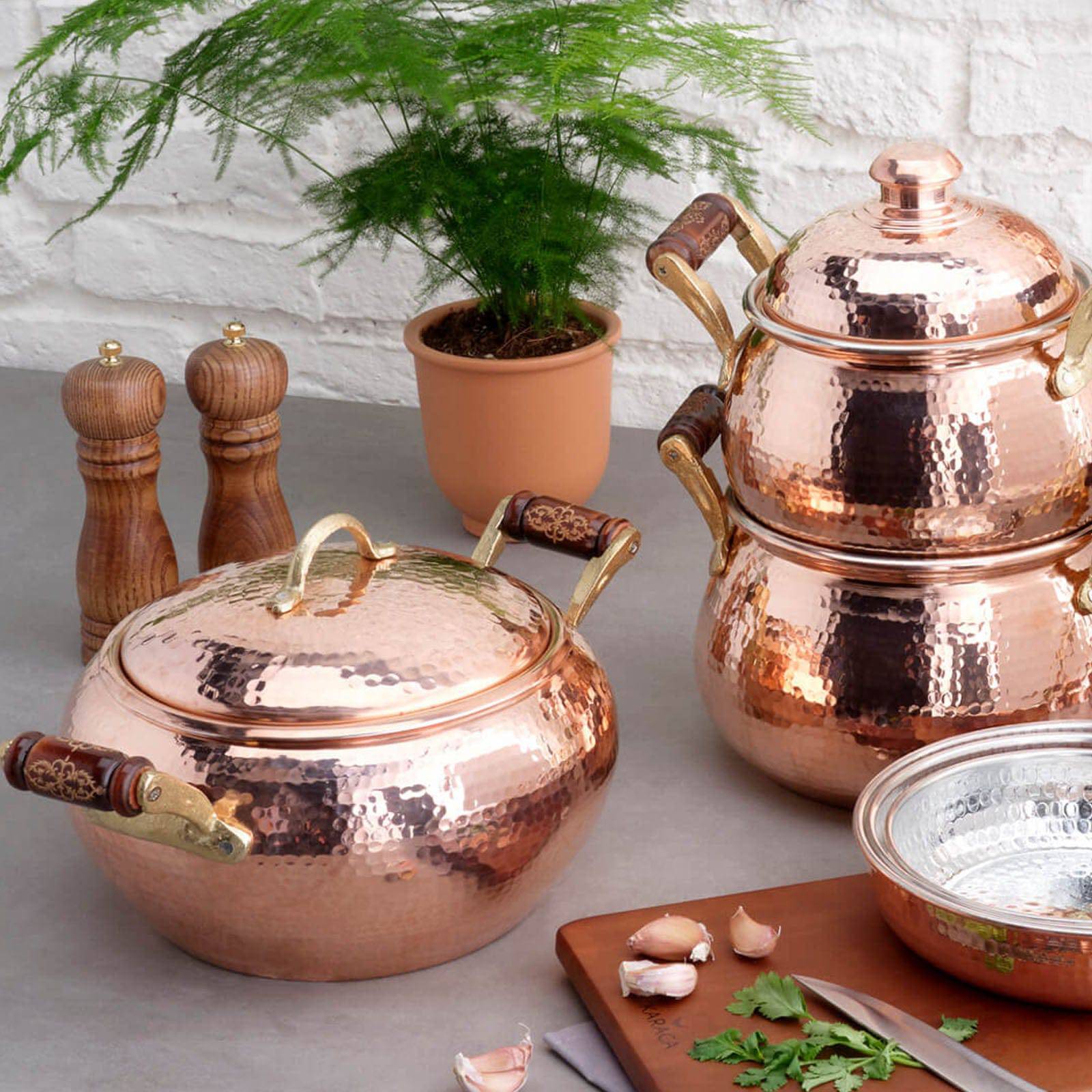 Karaca Mesopotamia Copper 20 Cm Cup Pot 153.03.08.0064 - Cookware Sets - ebarza Furniture UAE | Shop Modern Furniture in Abu Dhabi & Dubai - مفروشات ايبازرا في الامارات | تسوق اثاث عصري وديكورات مميزة في دبي وابوظبي