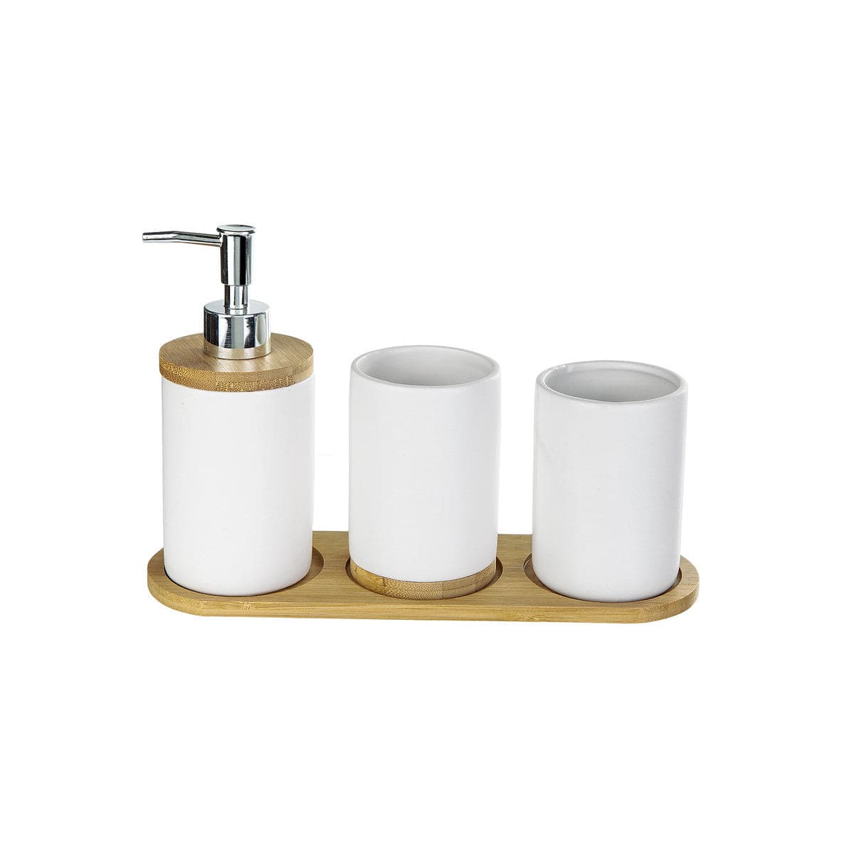 Karaca Nature Dolomite White 3 Pcs Bath Set 153.20.01.0212 - Bath Sets - ebarza Furniture UAE | Shop Modern Furniture in Abu Dhabi & Dubai - مفروشات ايبازرا في الامارات | تسوق اثاث عصري وديكورات مميزة في دبي وابوظبي
