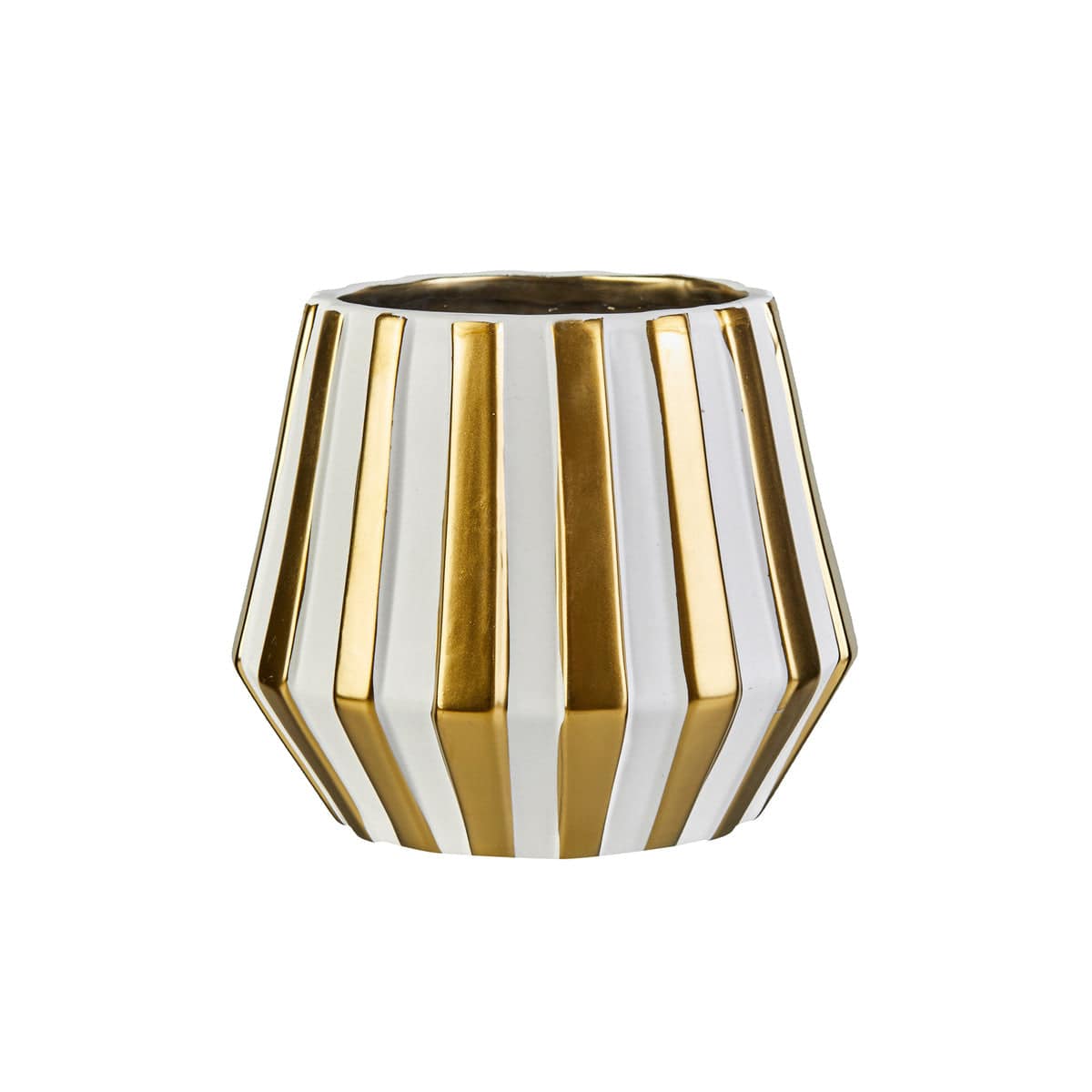 Karaca Nature White Gold Vase 15X15X12 Cm 153.20.01.0219 - Vases - ebarza Furniture UAE | Shop Modern Furniture in Abu Dhabi & Dubai - مفروشات ايبازرا في الامارات | تسوق اثاث عصري وديكورات مميزة في دبي وابوظبي