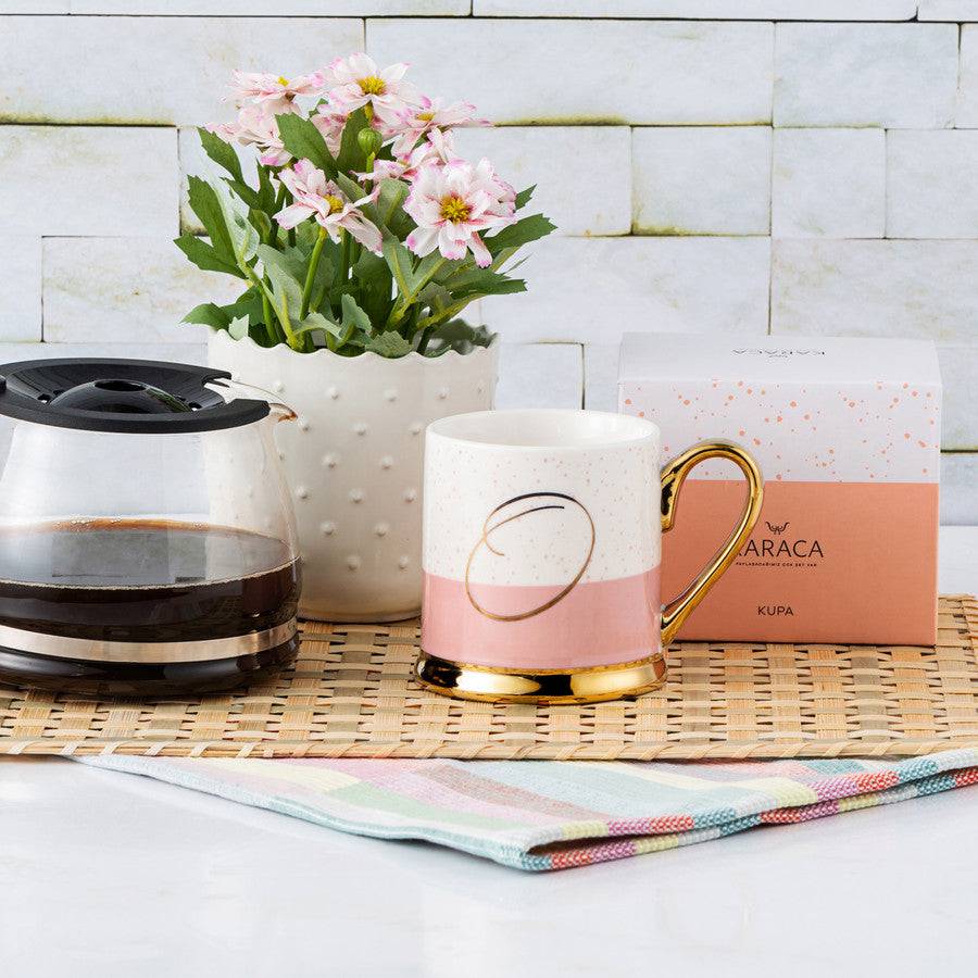 Karaca O Letter Mug 153.03.06.1622 - Mugs - ebarza Furniture UAE | Shop Modern Furniture in Abu Dhabi & Dubai - مفروشات ايبازرا في الامارات | تسوق اثاث عصري وديكورات مميزة في دبي وابوظبي