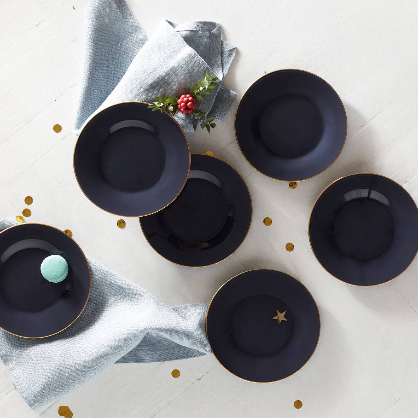 Karaca Retro Anthracite 6 Piece Cake Set 153.03.06.1815 - Cake Sets - ebarza Furniture UAE | Shop Modern Furniture in Abu Dhabi & Dubai - مفروشات ايبازرا في الامارات | تسوق اثاث عصري وديكورات مميزة في دبي وابوظبي