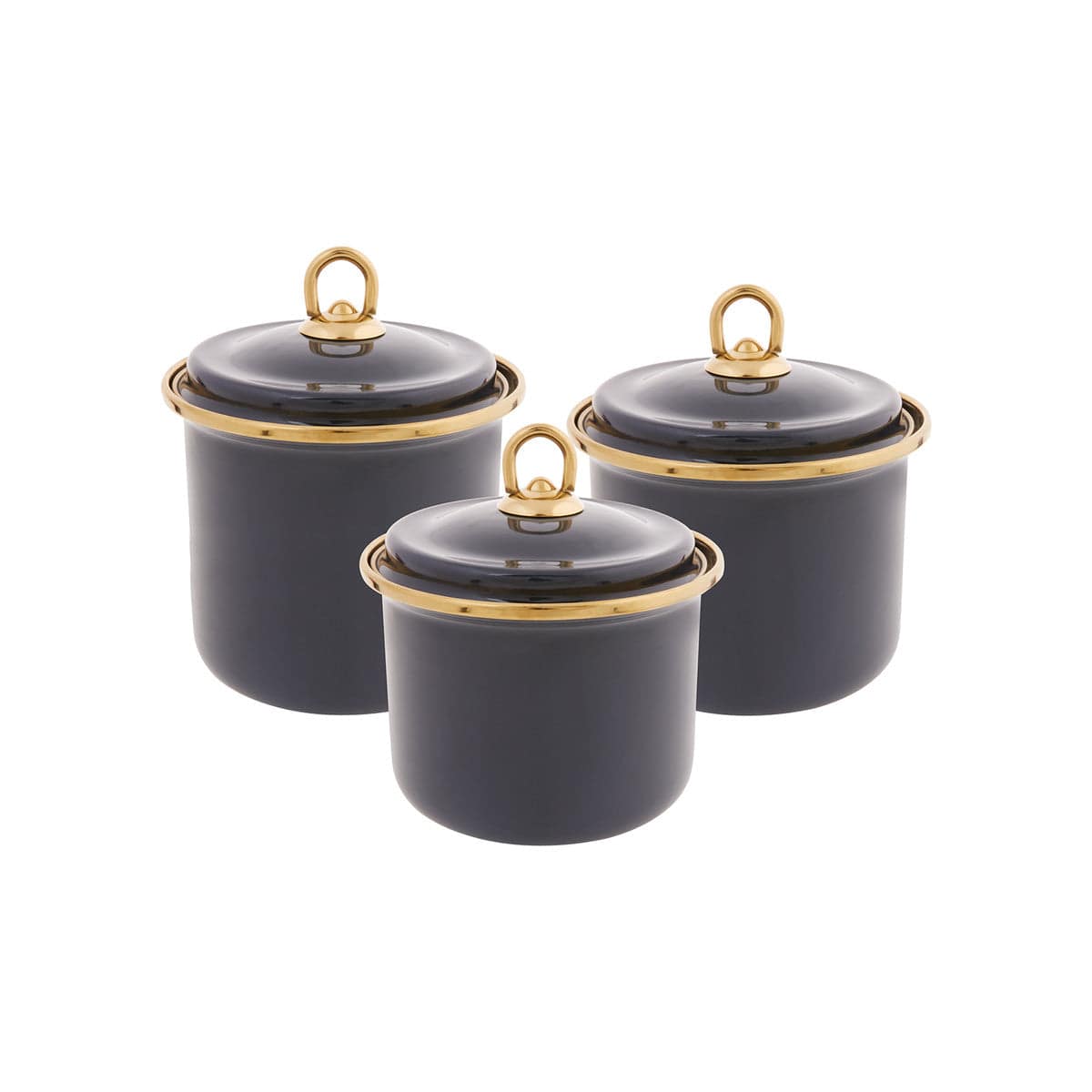 Karaca Retro Anthracite Storage Container Set Of 3 153.03.06.5035 - Spice Sets - ebarza Furniture UAE | Shop Modern Furniture in Abu Dhabi & Dubai - مفروشات ايبازرا في الامارات | تسوق اثاث عصري وديكورات مميزة في دبي وابوظبي