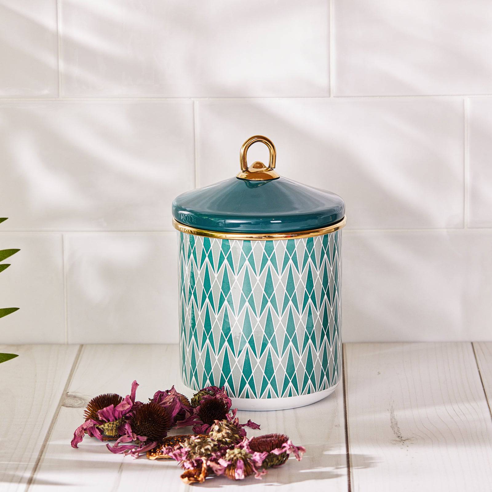 Karaca Retro Green Storage Container Small 153.03.06.5031 - Spice Sets - ebarza Furniture UAE | Shop Modern Furniture in Abu Dhabi & Dubai - مفروشات ايبازرا في الامارات | تسوق اثاث عصري وديكورات مميزة في دبي وابوظبي