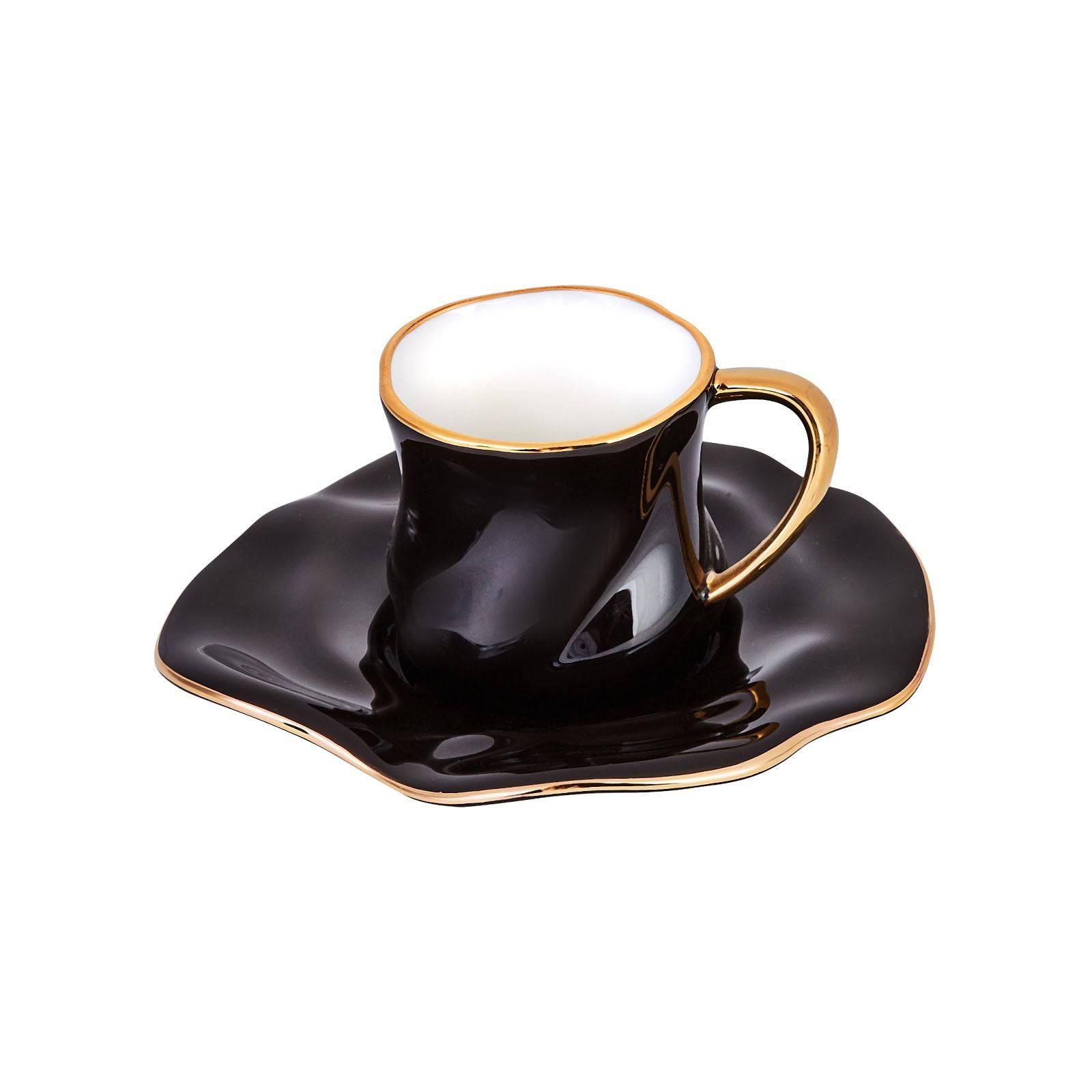 Karaca Tev Black 2 Person Coffee Cup Set With Box 153.03.06.1442 - Coffee Sets - ebarza Furniture UAE | Shop Modern Furniture in Abu Dhabi & Dubai - مفروشات ايبازرا في الامارات | تسوق اثاث عصري وديكورات مميزة في دبي وابوظبي