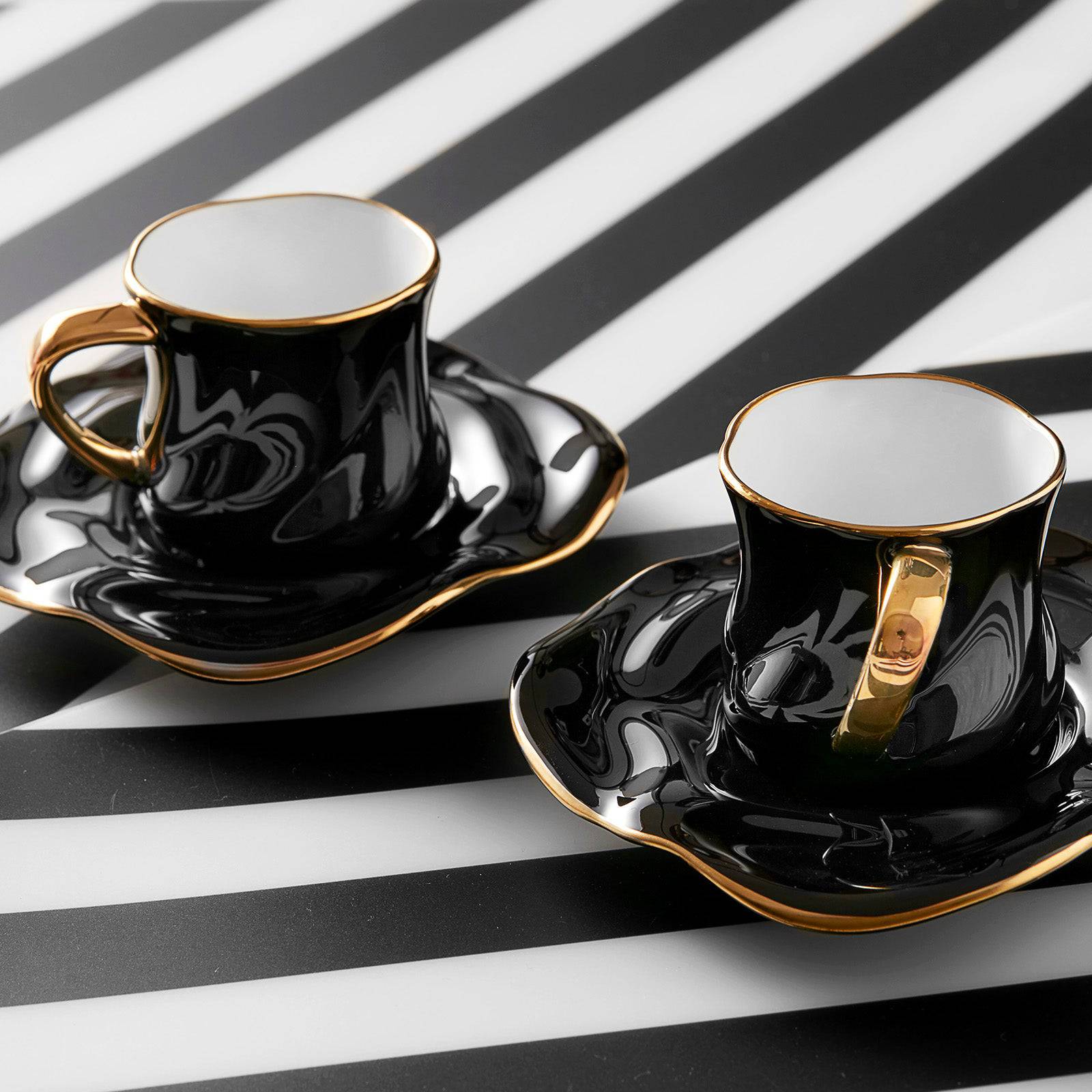 Karaca Tev Black 2 Person Coffee Cup Set With Box 153.03.06.1442 - Coffee Sets - ebarza Furniture UAE | Shop Modern Furniture in Abu Dhabi & Dubai - مفروشات ايبازرا في الامارات | تسوق اثاث عصري وديكورات مميزة في دبي وابوظبي