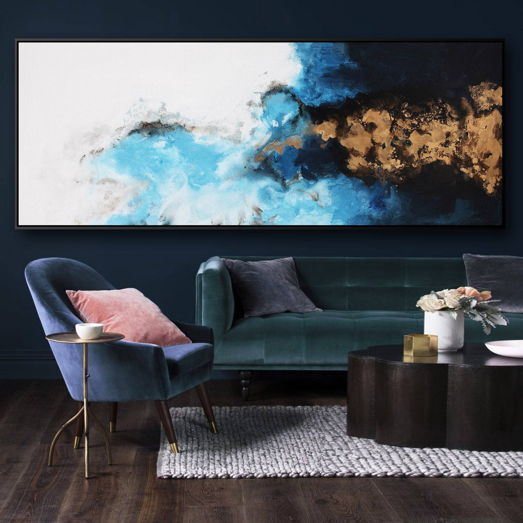 Landscape Hand Painted Art Painting With Frame 200X80 Cm Soap054 - Paintings - ebarza Furniture UAE | Shop Modern Furniture in Abu Dhabi & Dubai - مفروشات ايبازرا في الامارات | تسوق اثاث عصري وديكورات مميزة في دبي وابوظبي