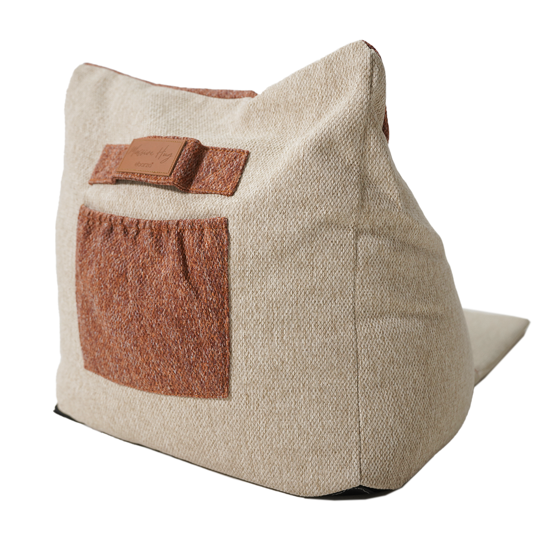 Lazy Orange/Beige Sunproof Bean Bag - 375-BB - Bean Bag - ebarza Furniture UAE | Shop Modern Furniture in Abu Dhabi & Dubai - مفروشات ايبازرا في الامارات | تسوق اثاث عصري وديكورات مميزة في دبي وابوظبي