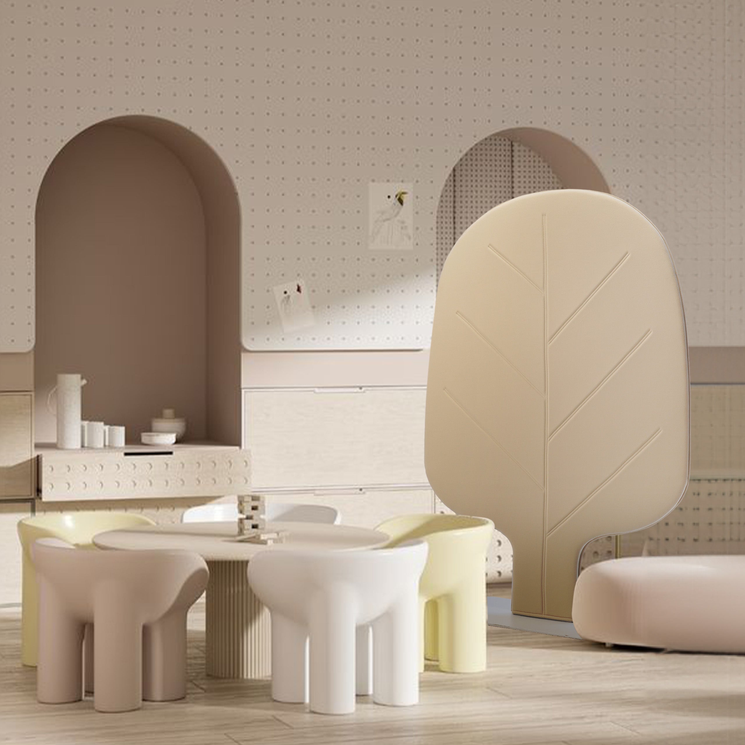 Leaf Medium Screen Barrier y61581-S/78-Beige - Office Barriers - ebarza Furniture UAE | Shop Modern Furniture in Abu Dhabi & Dubai - مفروشات ايبازرا في الامارات | تسوق اثاث عصري وديكورات مميزة في دبي وابوظبي