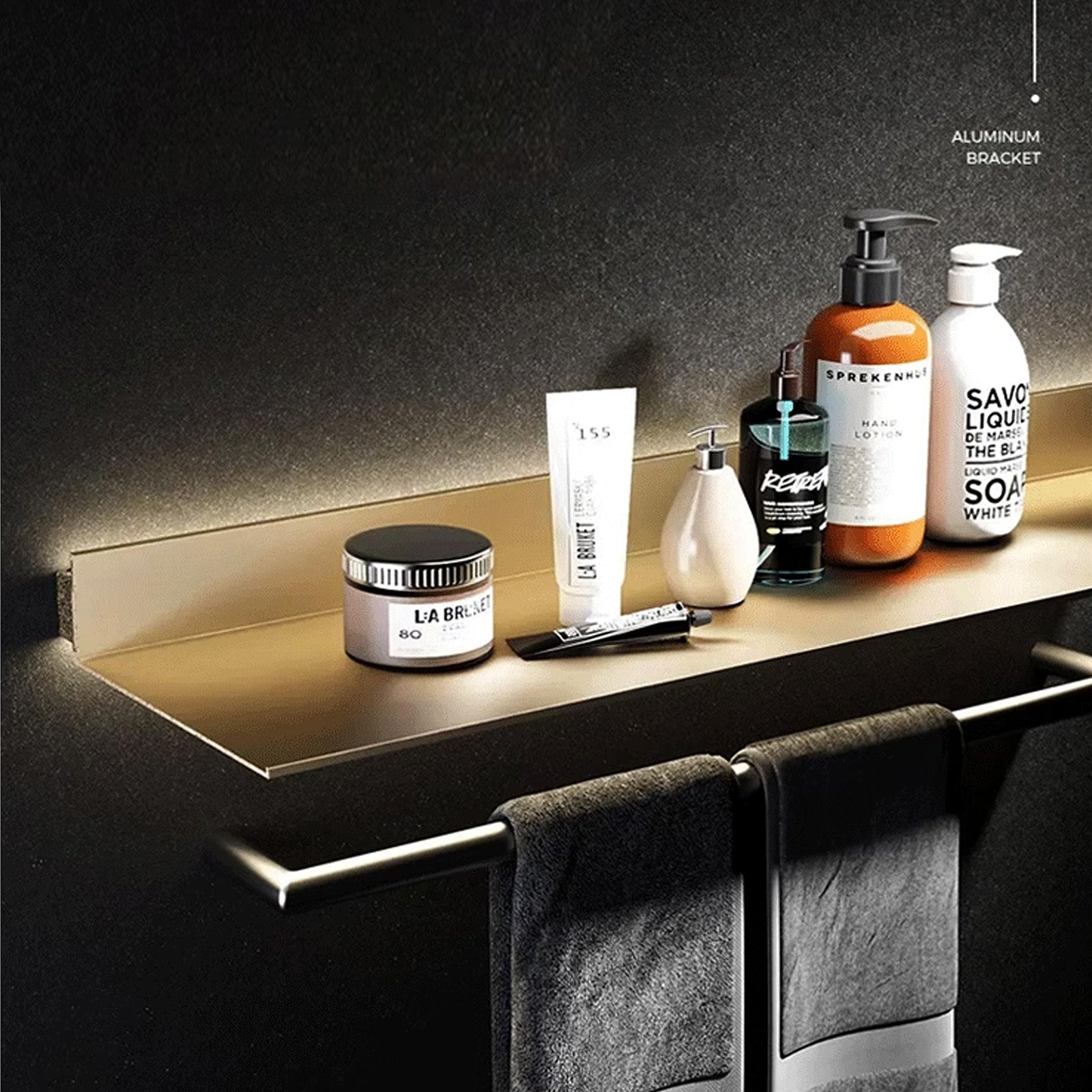 LED Aluminum Panel Light CH4-LT048-80cm-Brush Bronze Gold-With Plug-4000k - Wall Lamps - ebarza Furniture UAE | Shop Modern Furniture in Abu Dhabi & Dubai - مفروشات ايبازرا في الامارات | تسوق اثاث عصري وديكورات مميزة في دبي وابوظبي