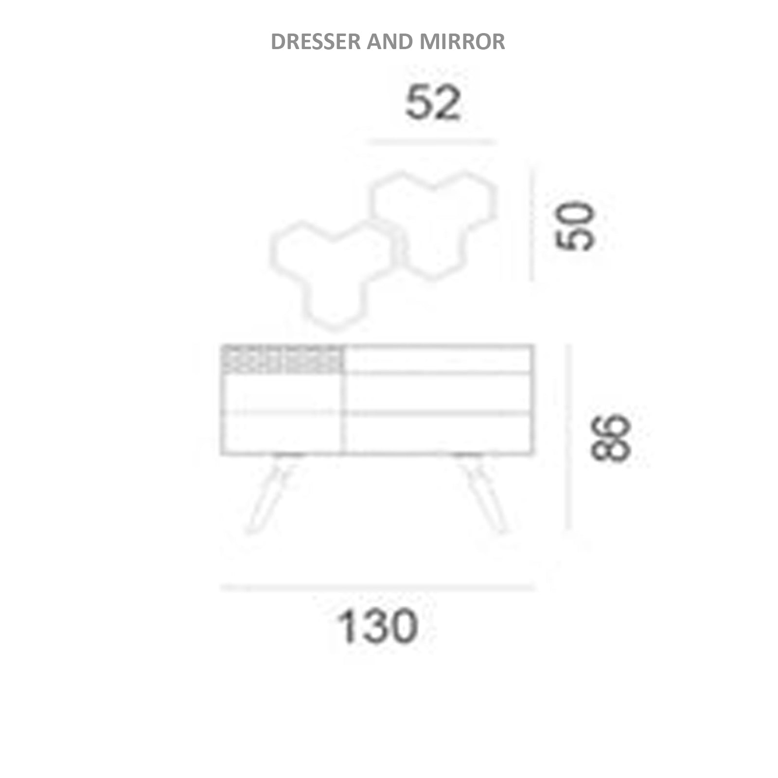 Leon Dresser & Mirror Mia180-Dresser - Dressers and Mirrors - ebarza Furniture UAE | Shop Modern Furniture in Abu Dhabi & Dubai - مفروشات ايبازرا في الامارات | تسوق اثاث عصري وديكورات مميزة في دبي وابوظبي