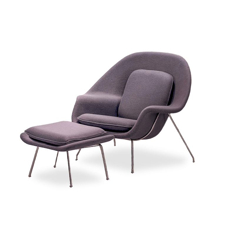 Lounge Chair And Ottoman Bp8034-Gr - Lounge Chairs - ebarza Furniture UAE | Shop Modern Furniture in Abu Dhabi & Dubai - مفروشات ايبازرا في الامارات | تسوق اثاث عصري وديكورات مميزة في دبي وابوظبي