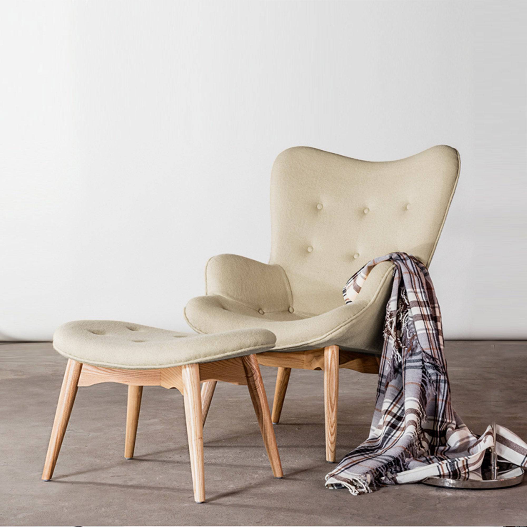 Lounge Chair And Ottoman Bp8125-Be - Lounge Chairs - ebarza Furniture UAE | Shop Modern Furniture in Abu Dhabi & Dubai - مفروشات ايبازرا في الامارات | تسوق اثاث عصري وديكورات مميزة في دبي وابوظبي