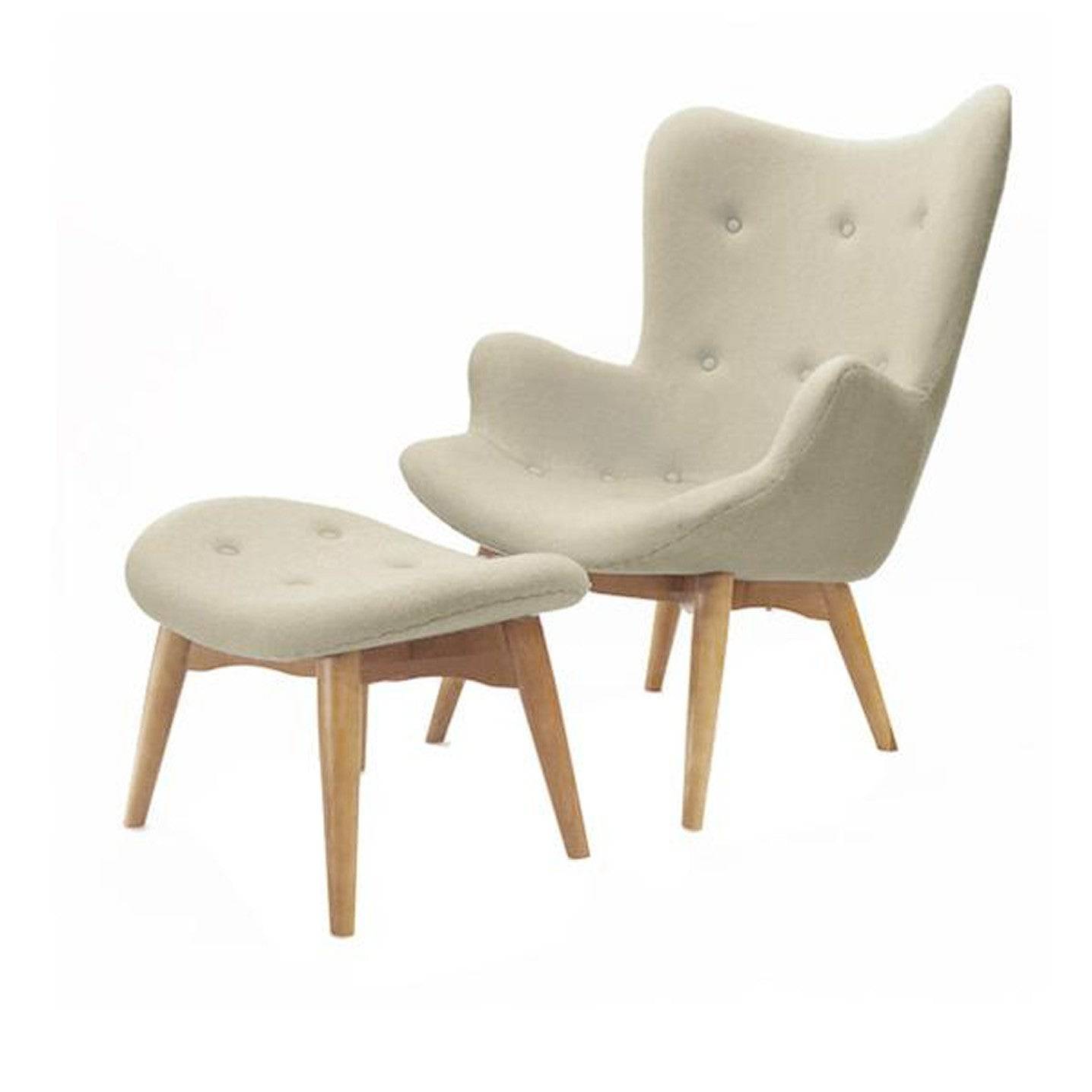 Lounge Chair And Ottoman Bp8125-Be - Lounge Chairs - ebarza Furniture UAE | Shop Modern Furniture in Abu Dhabi & Dubai - مفروشات ايبازرا في الامارات | تسوق اثاث عصري وديكورات مميزة في دبي وابوظبي