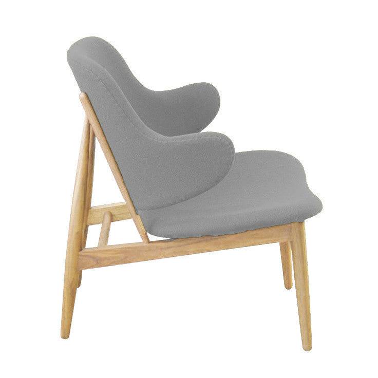 Lounge Chair With Solid Ash Wood Base Bp8131-Gre - Lounge Chairs - ebarza Furniture UAE | Shop Modern Furniture in Abu Dhabi & Dubai - مفروشات ايبازرا في الامارات | تسوق اثاث عصري وديكورات مميزة في دبي وابوظبي