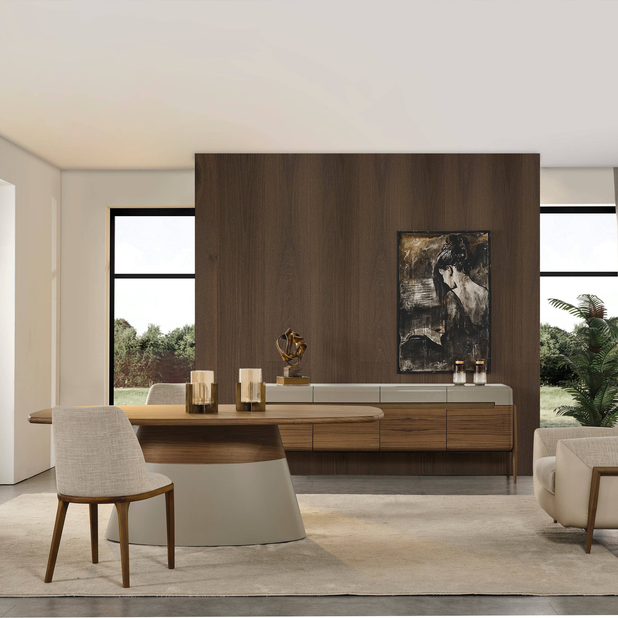 Lucca Kristal Dining Table Krstl-Lucadt - Dining Tables - ebarza Furniture UAE | Shop Modern Furniture in Abu Dhabi & Dubai - مفروشات ايبازرا في الامارات | تسوق اثاث عصري وديكورات مميزة في دبي وابوظبي