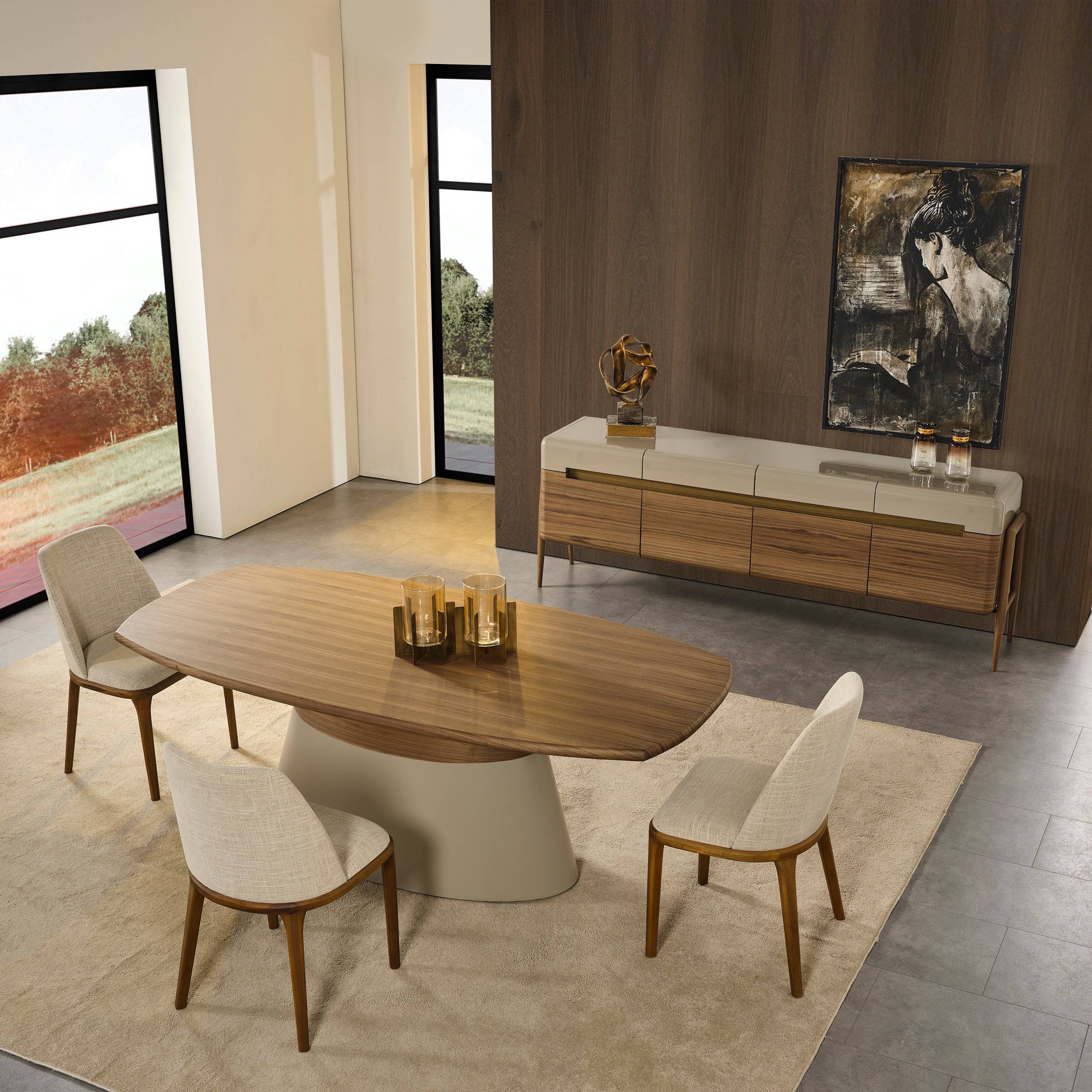 Lucca Kristal Dining Table Krstl-Lucadt - Dining Tables - ebarza Furniture UAE | Shop Modern Furniture in Abu Dhabi & Dubai - مفروشات ايبازرا في الامارات | تسوق اثاث عصري وديكورات مميزة في دبي وابوظبي