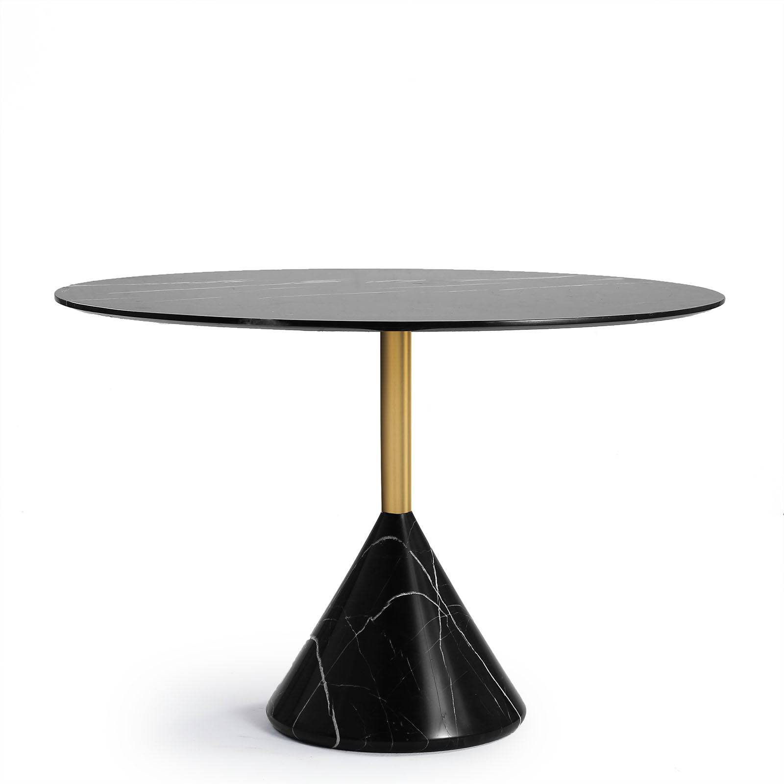 Madrid Natural Marble Dining Table Ct8644-100-Bk - Dining Tables - ebarza Furniture UAE | Shop Modern Furniture in Abu Dhabi & Dubai - مفروشات ايبازرا في الامارات | تسوق اثاث عصري وديكورات مميزة في دبي وابوظبي