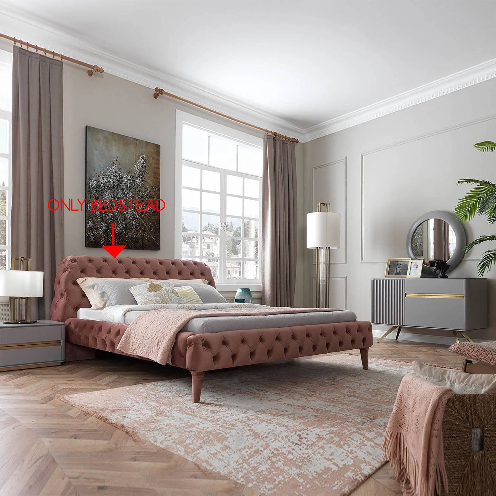 Malena Queen Bedstead Malena001-P-Bed - Bedsteads - ebarza Furniture UAE | Shop Modern Furniture in Abu Dhabi & Dubai - مفروشات ايبازرا في الامارات | تسوق اثاث عصري وديكورات مميزة في دبي وابوظبي