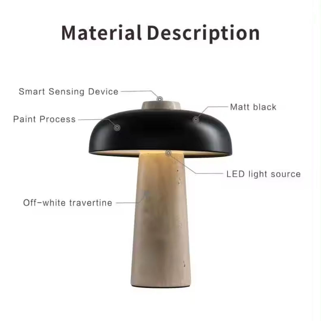 Matt Black Iron And Travertine Table Lamp MT80591-1-240 - Desk/table Lamps - ebarza Furniture UAE | Shop Modern Furniture in Abu Dhabi & Dubai - مفروشات ايبازرا في الامارات | تسوق اثاث عصري وديكورات مميزة في دبي وابوظبي