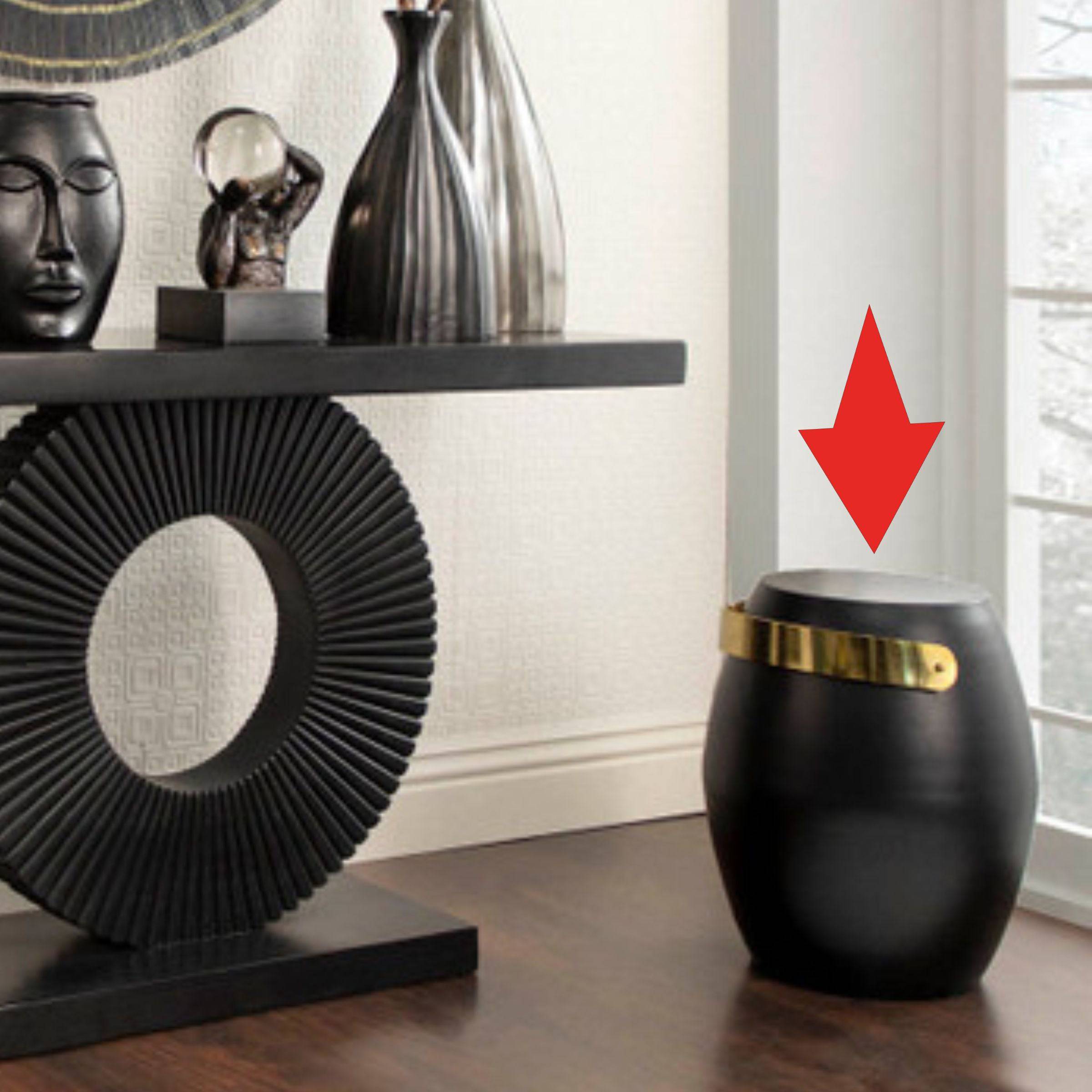 Metal Barrel Accent Table 15636-01 - Side Tables - ebarza Furniture UAE | Shop Modern Furniture in Abu Dhabi & Dubai - مفروشات ايبازرا في الامارات | تسوق اثاث عصري وديكورات مميزة في دبي وابوظبي