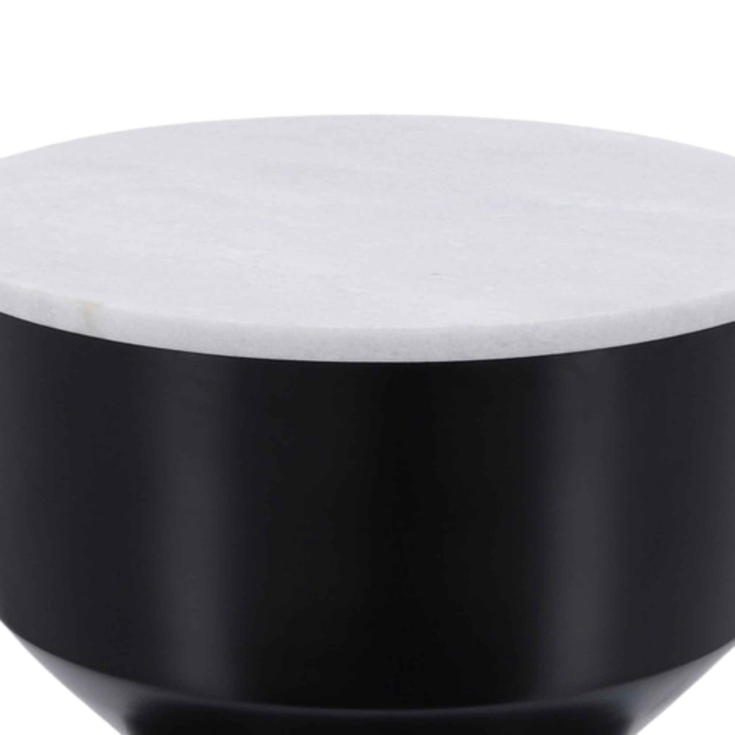 Metal Base Side Table With Marble Top 45 Cm 16221-02 - Side Tables - ebarza Furniture UAE | Shop Modern Furniture in Abu Dhabi & Dubai - مفروشات ايبازرا في الامارات | تسوق اثاث عصري وديكورات مميزة في دبي وابوظبي