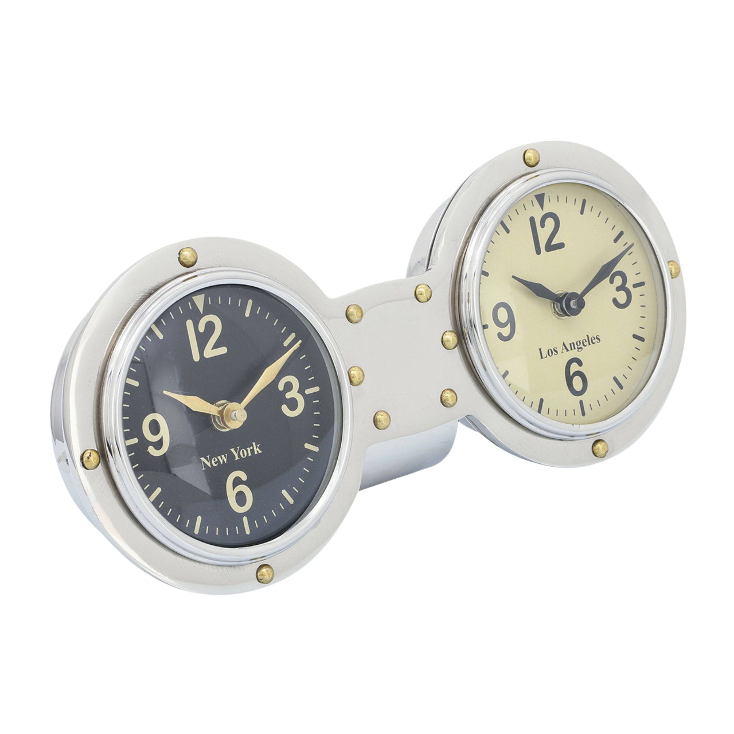 Metal Dual Clock 16232 - Clocks - ebarza Furniture UAE | Shop Modern Furniture in Abu Dhabi & Dubai - مفروشات ايبازرا في الامارات | تسوق اثاث عصري وديكورات مميزة في دبي وابوظبي
